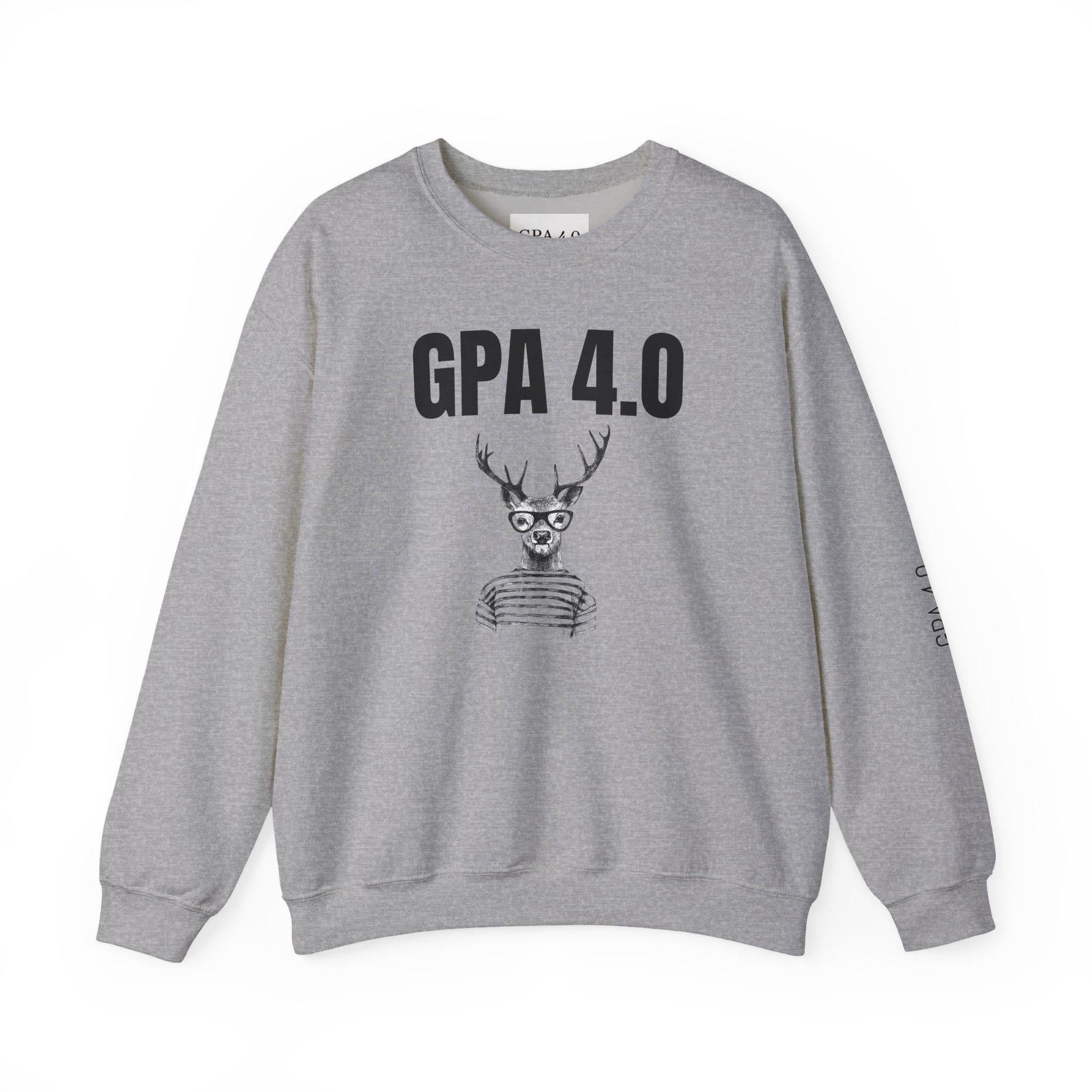 Stylish Unisex Crewneck Sweatshirt for Students, GPA 4.0 Humor Gift, Cozy College Apparel, Perfect for Graduation & Holiday Gifting