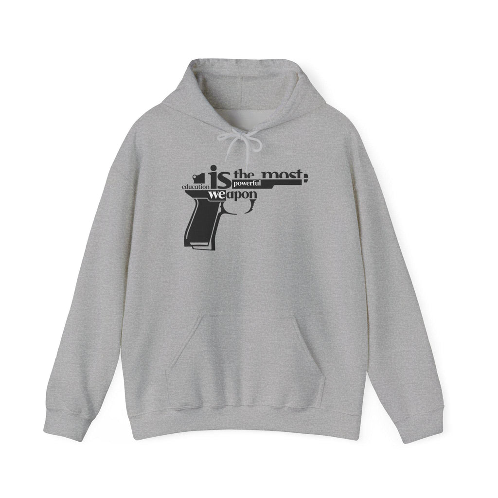 Words Are the Most Powerful Weapon Hoodie | Gun Graphic Text Design