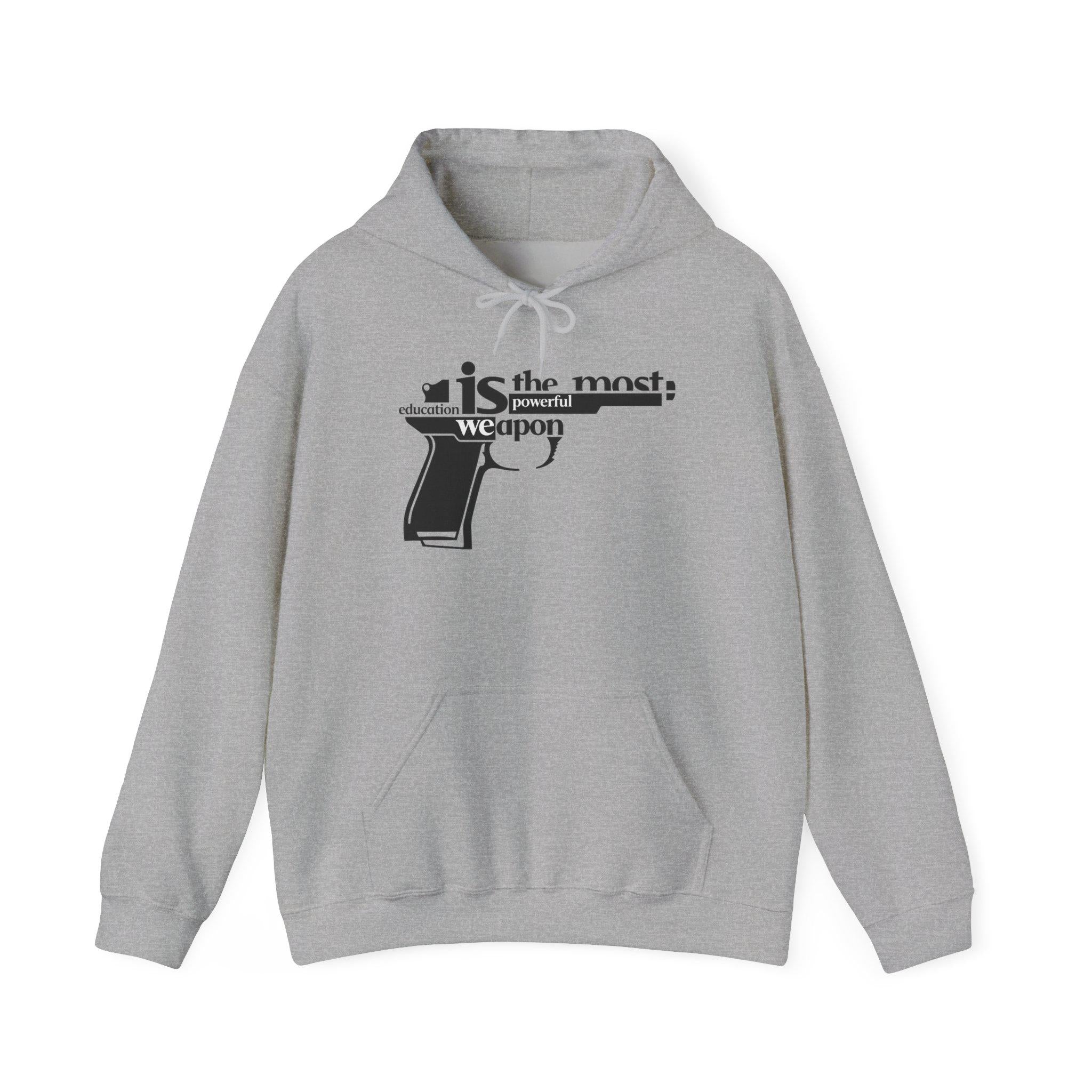 Words Are the Most Powerful Weapon Hoodie | Gun Graphic Text Design