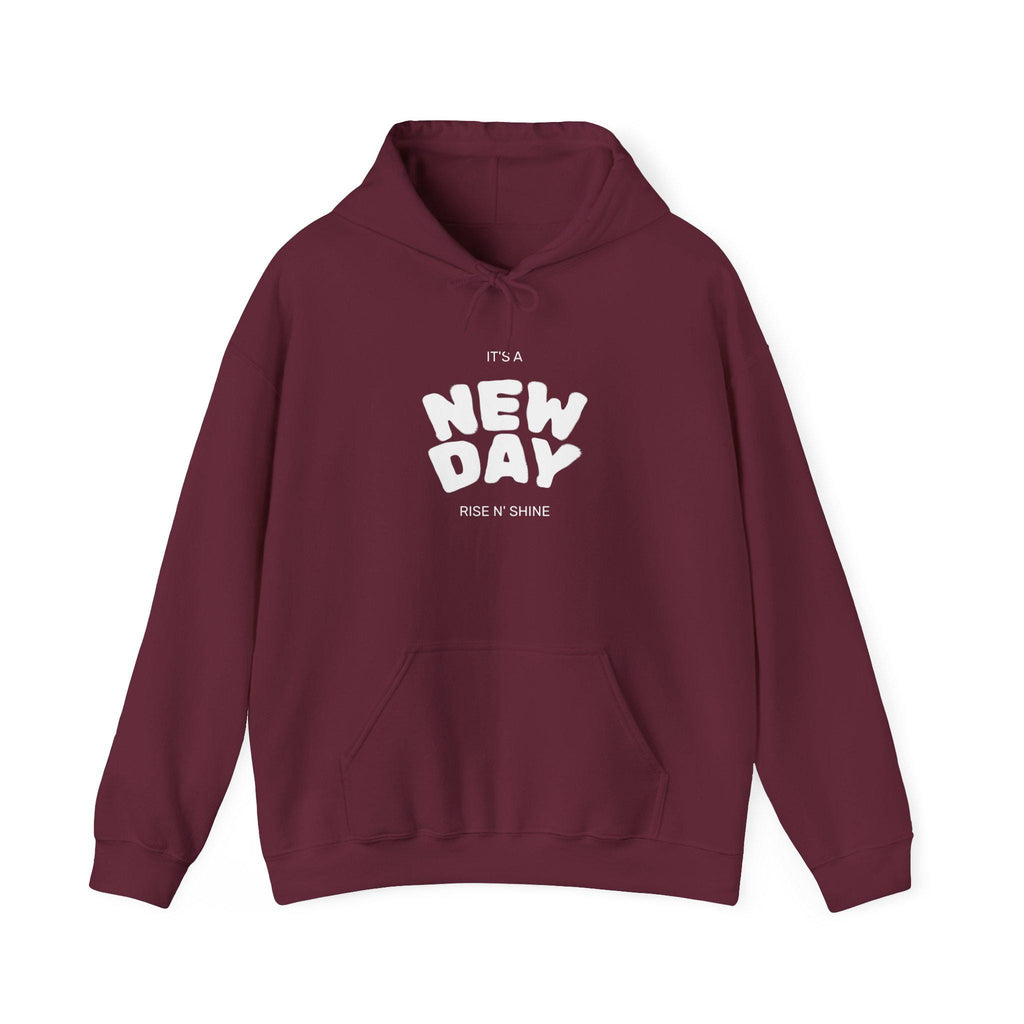 Inspirational Hoodie for Everyday Motivation, Unisex Heavy Blend Sweatshirt, Gift for Friends, Cozy Over-sized Pullover, New Day Design