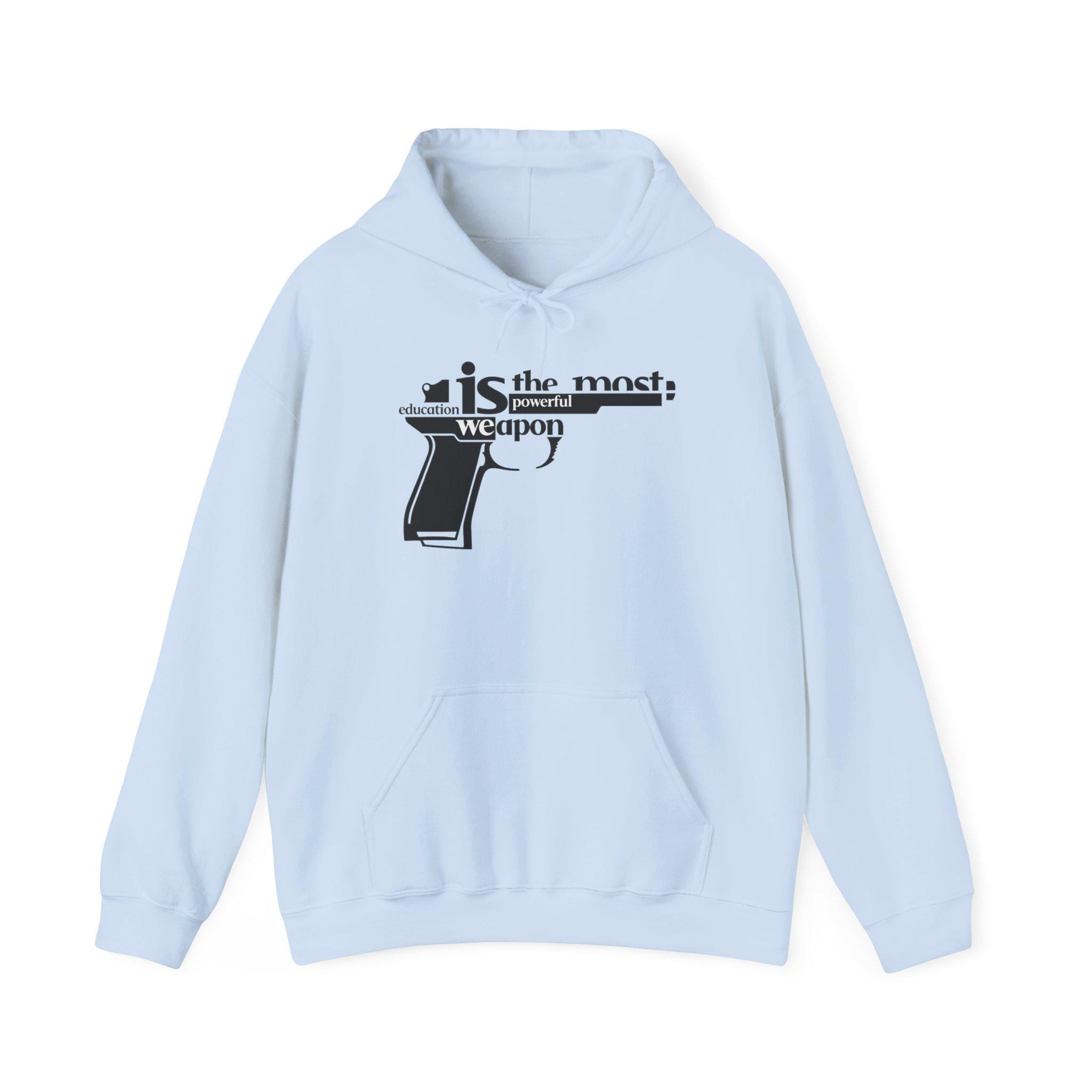 Words Are the Most Powerful Weapon Hoodie | Gun Graphic Text Design