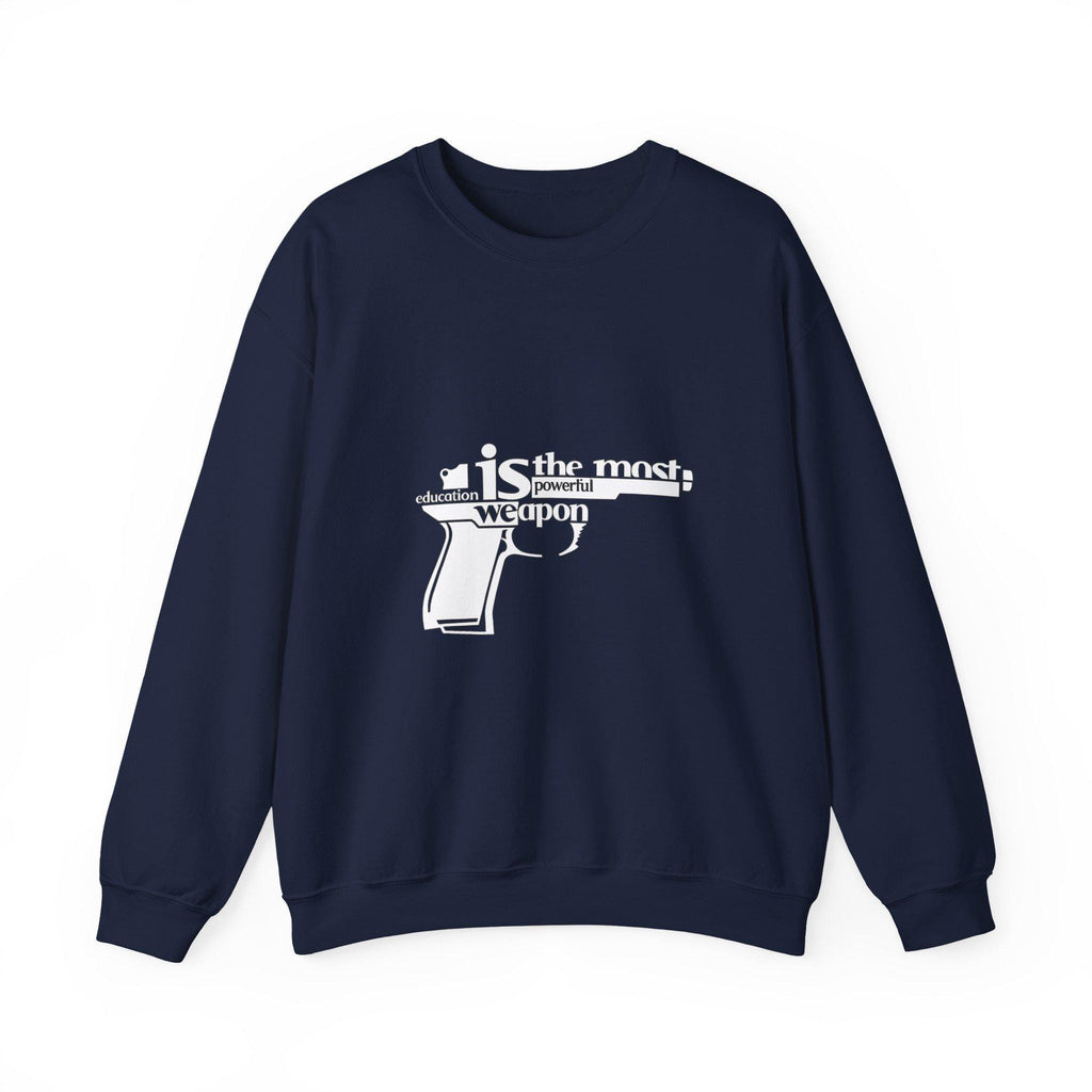 Knowledge is the Most Powerful Weapon sweatshirt | Typography pistol graphic