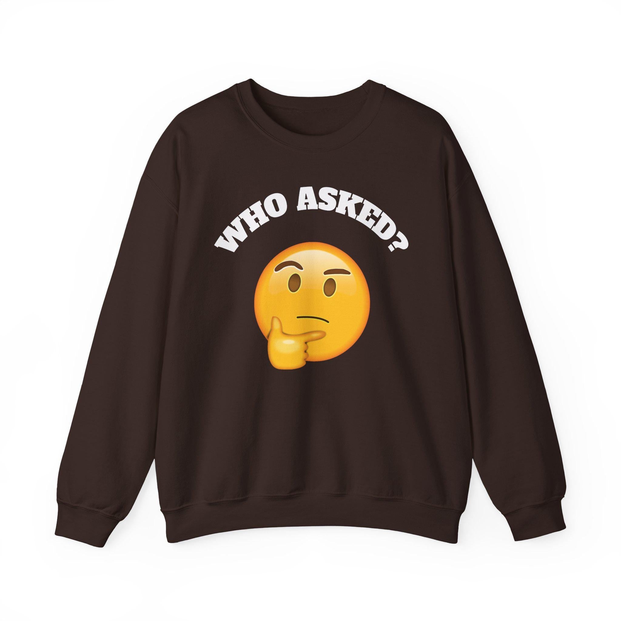 Funny Emoji Sweatshirt, Unisex Crewneck, Casual Humor Gift, Perfect for Friends, Everyday Wear, Birthday Gifts, Trendy Apparel