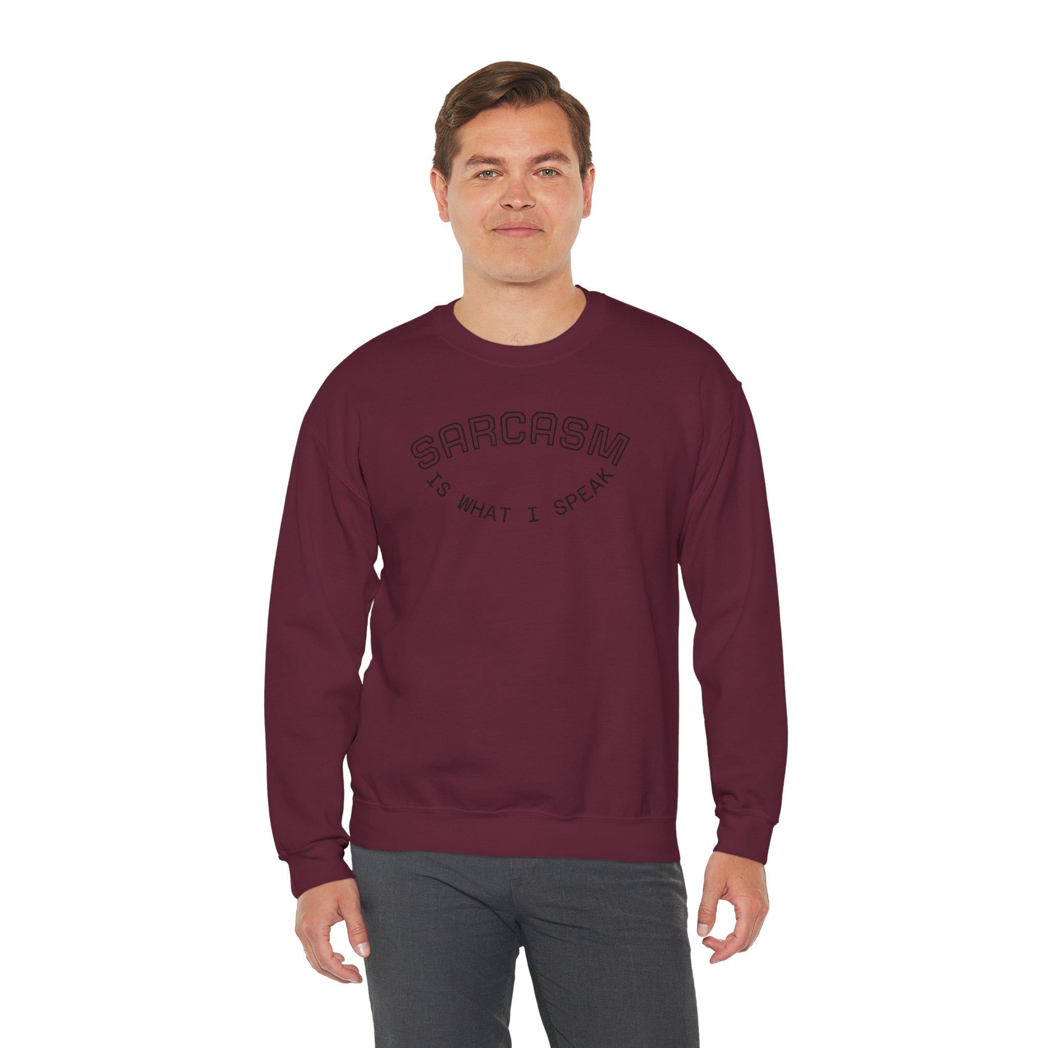 Sarcasm Is What I Speak sweatshirt | Crewneck, Minimal Line Text Design