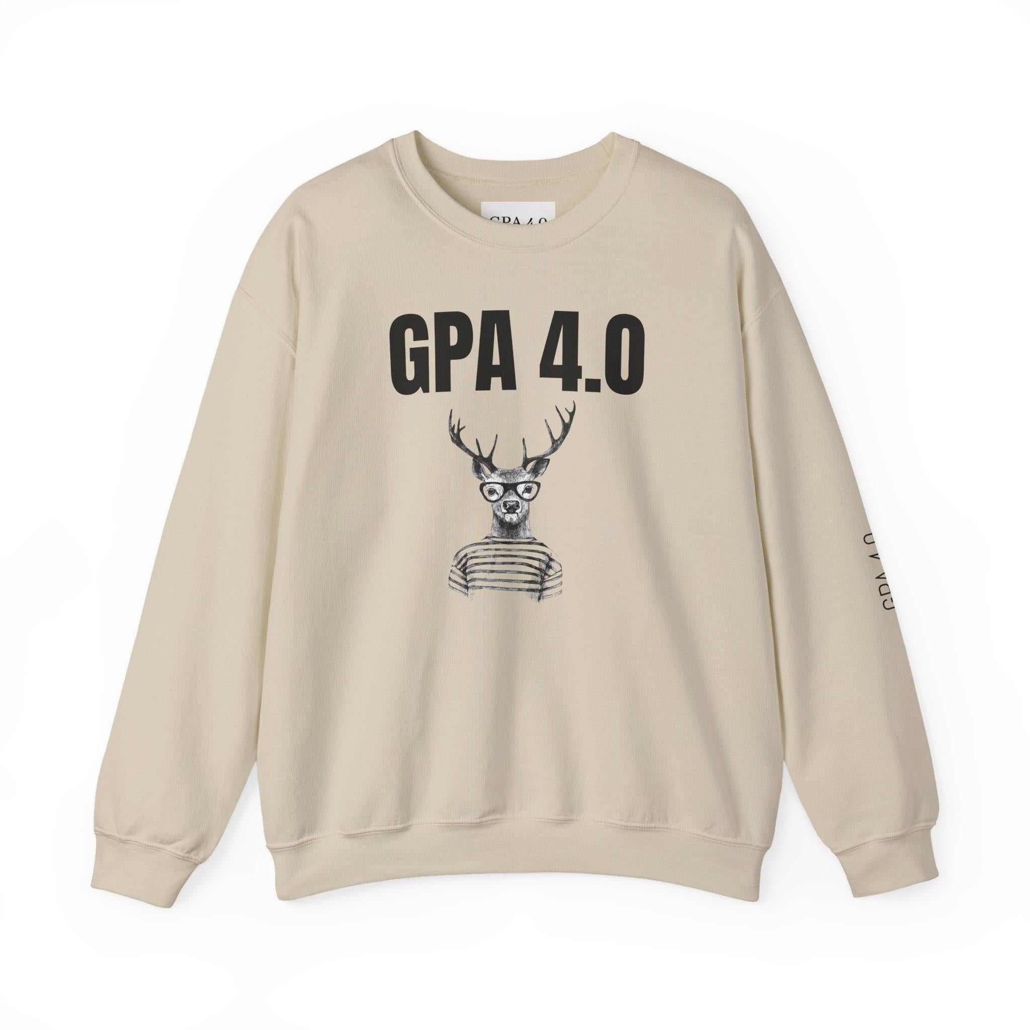 Stylish Unisex Crewneck Sweatshirt for Students, GPA 4.0 Humor Gift, Cozy College Apparel, Perfect for Graduation & Holiday Gifting