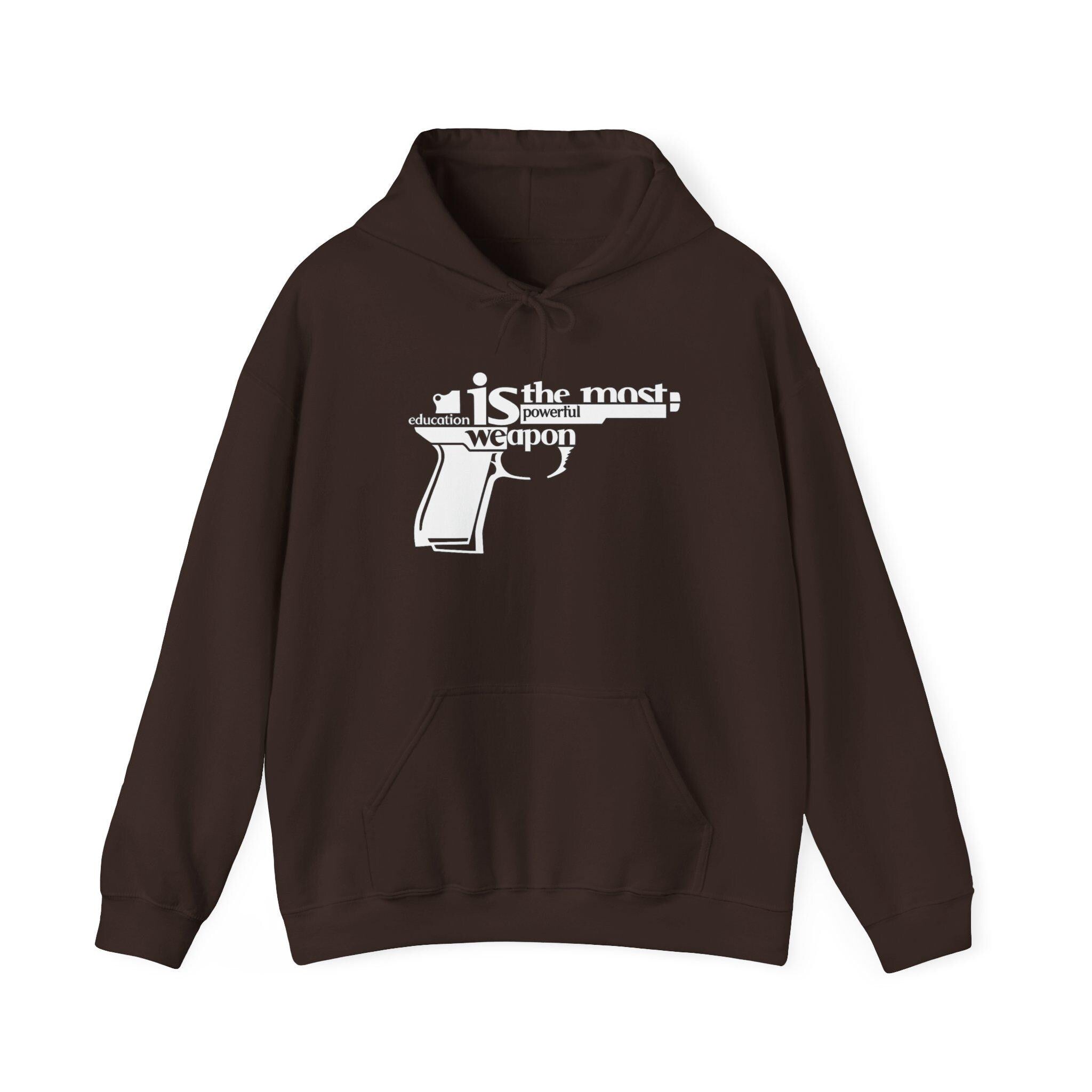 Words Are the Most Powerful Weapon Hoodie | Gun Graphic Text Design