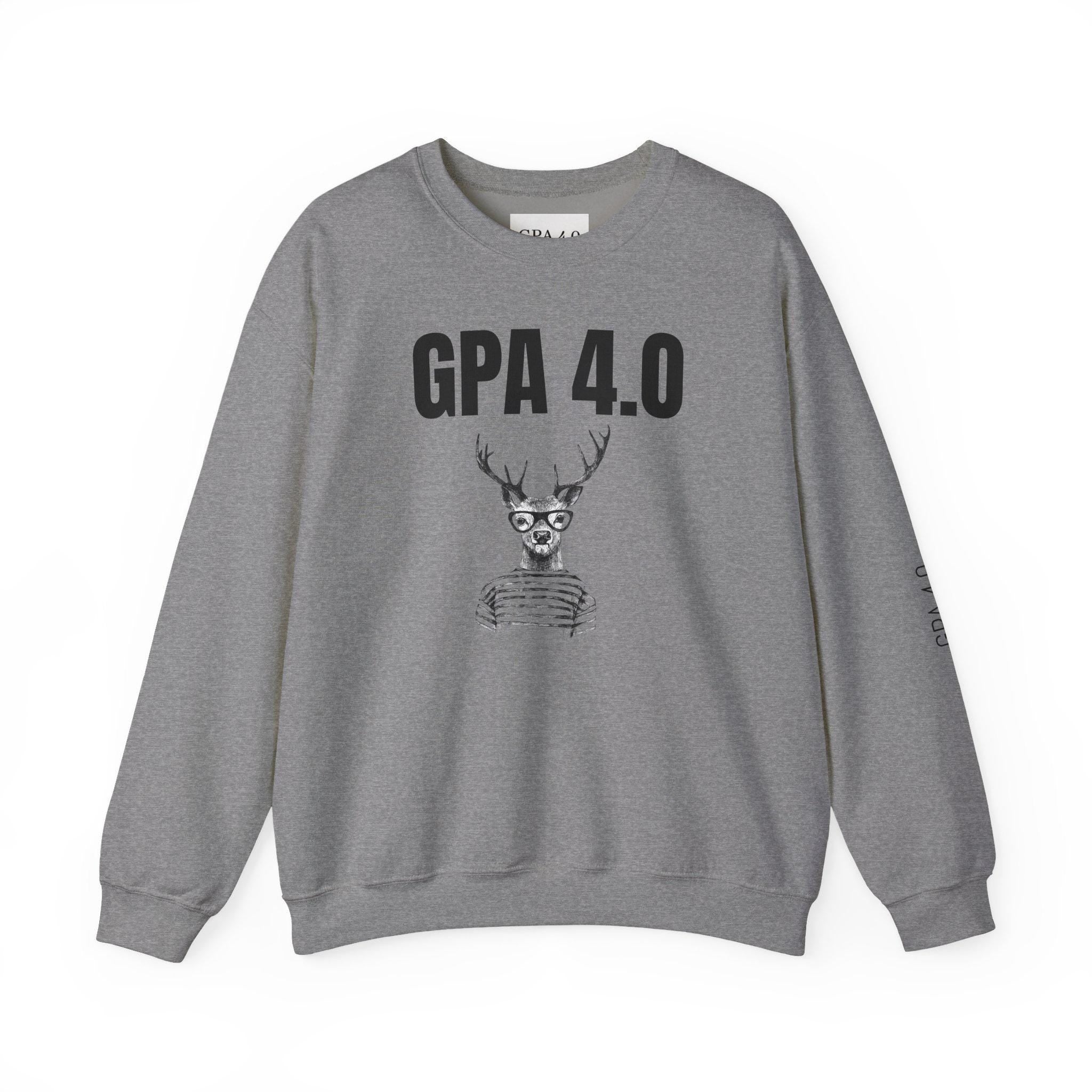 Stylish Unisex Crewneck Sweatshirt for Students, GPA 4.0 Humor Gift, Cozy College Apparel, Perfect for Graduation & Holiday Gifting