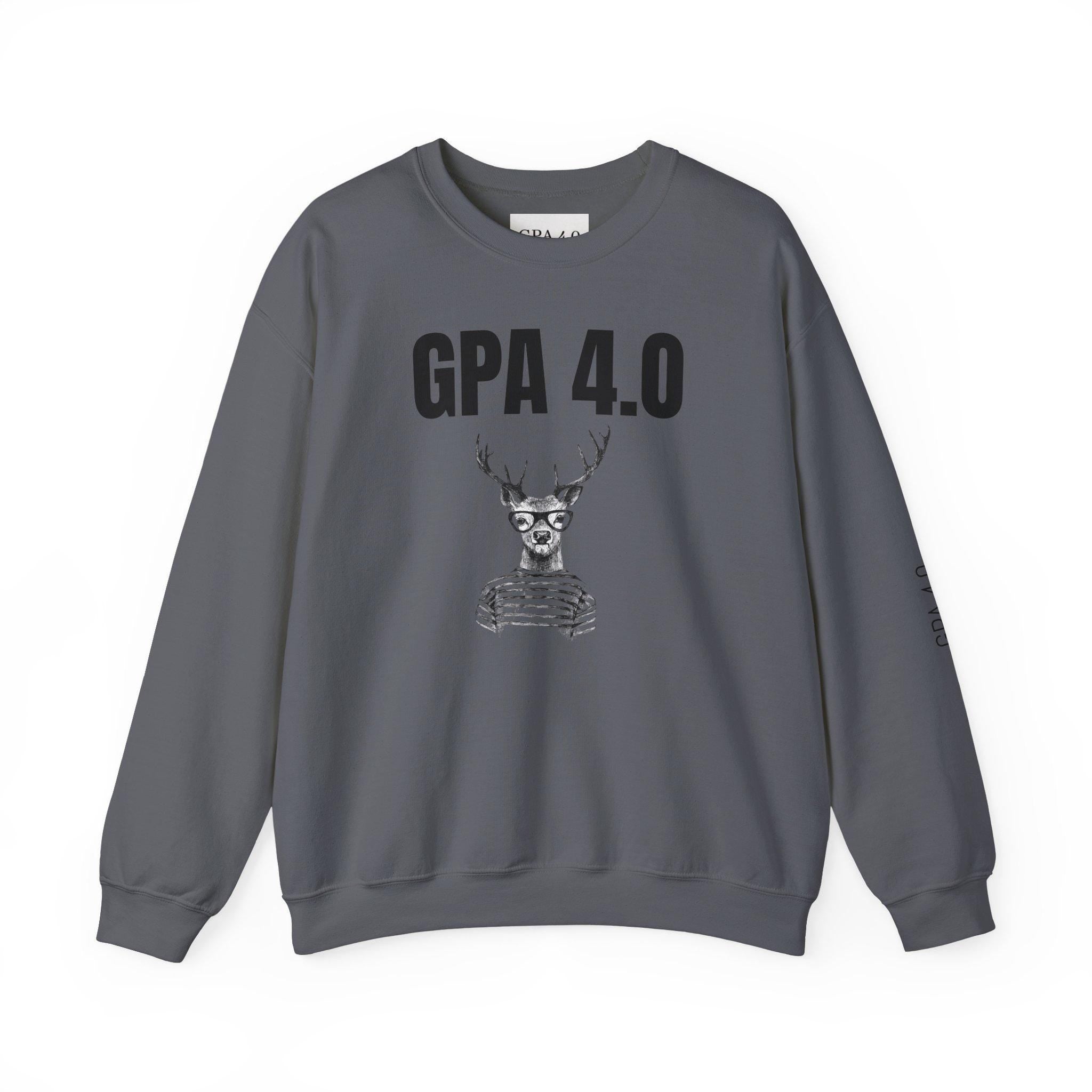Stylish Unisex Crewneck Sweatshirt for Students, GPA 4.0 Humor Gift, Cozy College Apparel, Perfect for Graduation & Holiday Gifting