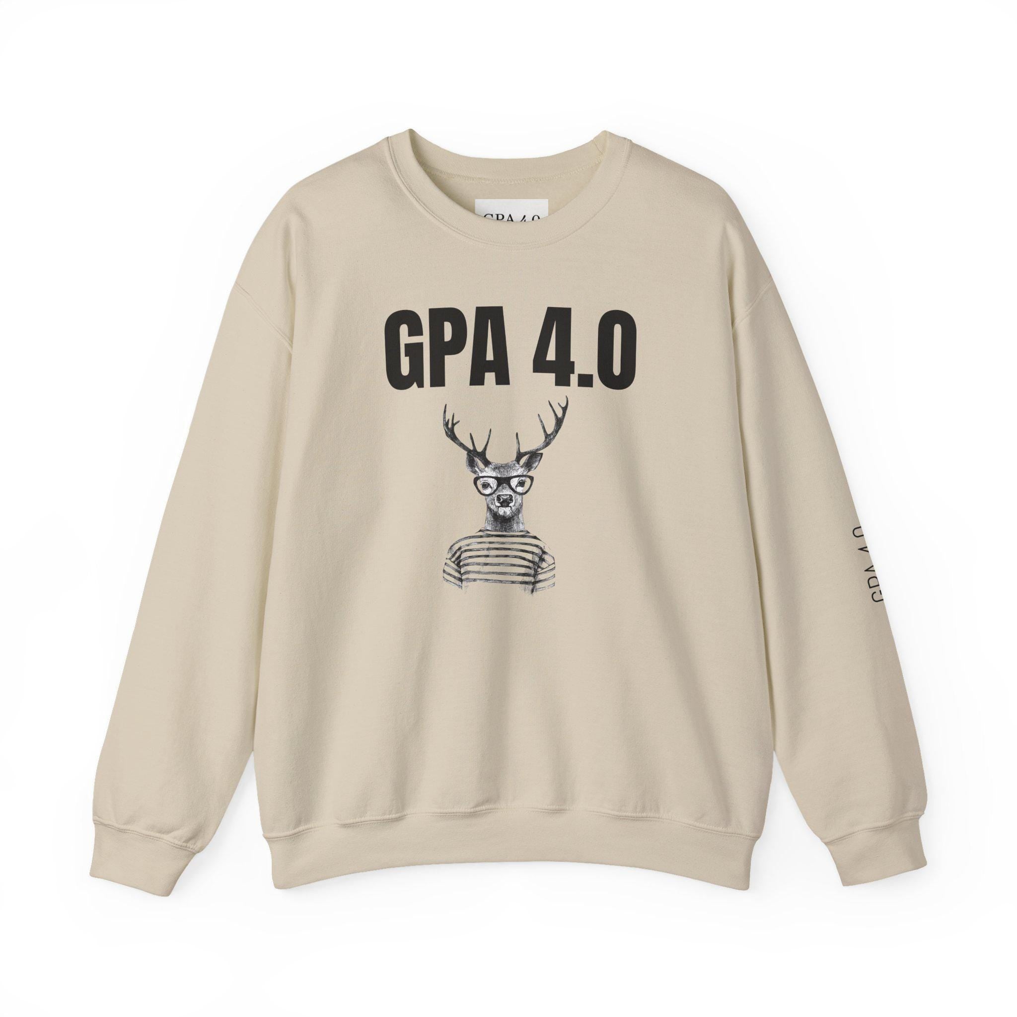 Stylish Unisex Crewneck Sweatshirt for Students, GPA 4.0 Humor Gift, Cozy College Apparel, Perfect for Graduation & Holiday Gifting
