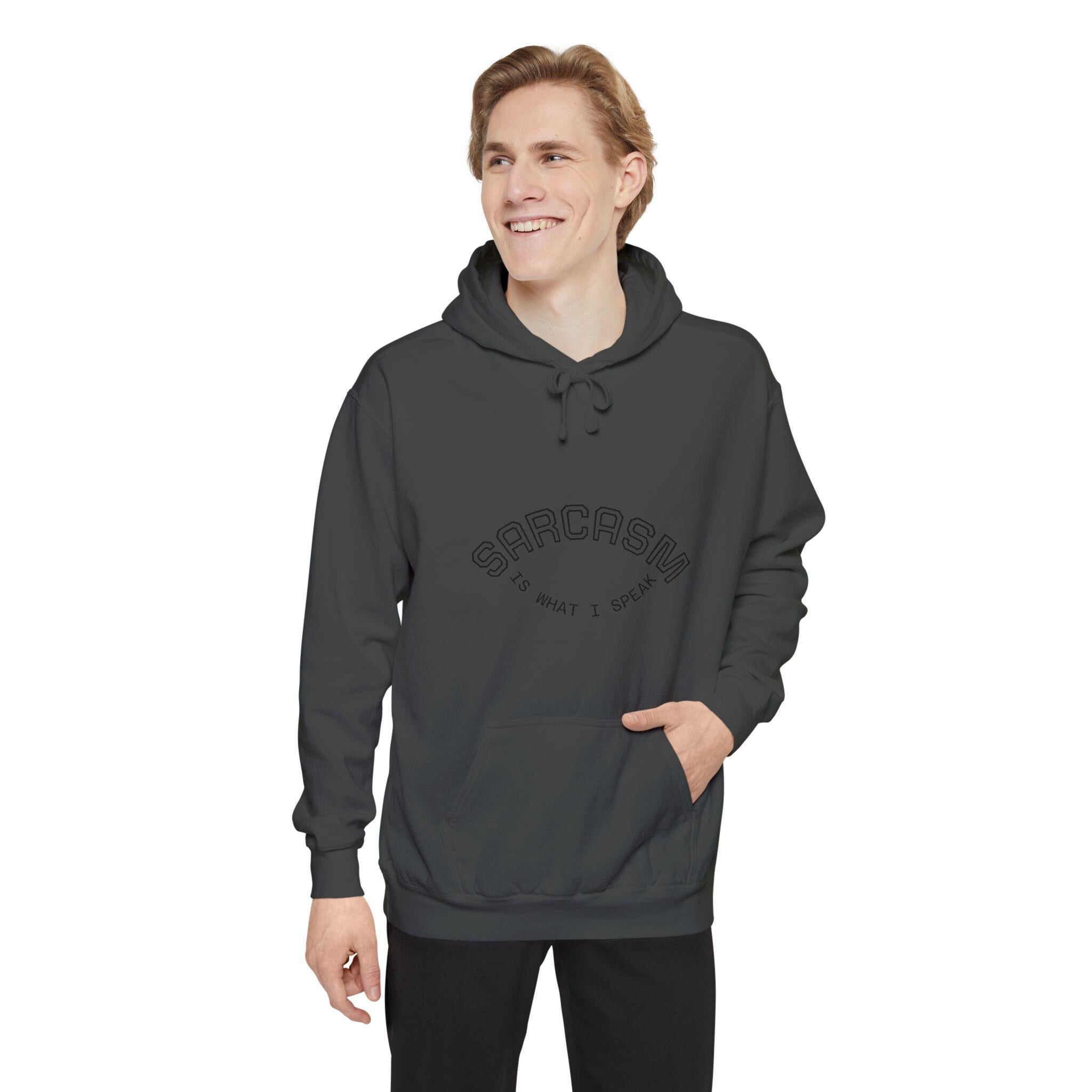Sarcasm is What I Speak Hoodie | Minimal Script Arch Graphic