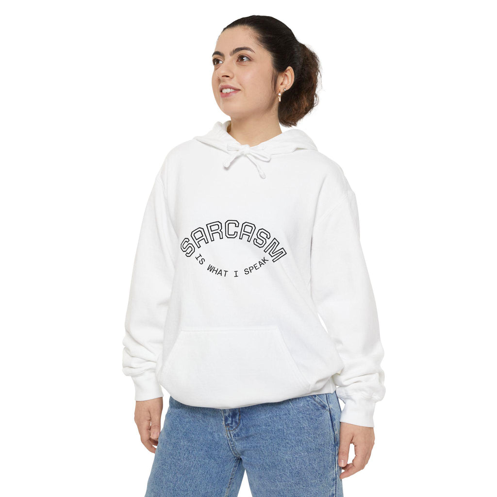 Sarcasm is What I Speak Hoodie | Minimal Script Arch Graphic
