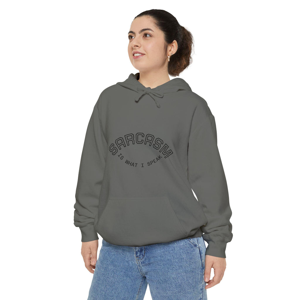 Sarcasm is What I Speak Hoodie | Minimal Script Arch Graphic