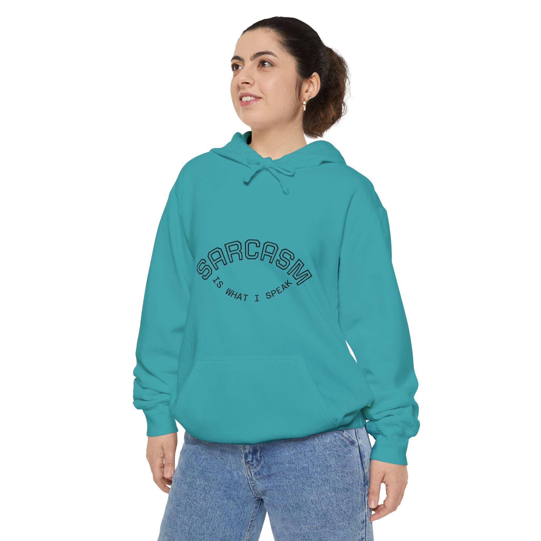 Sarcasm is What I Speak Hoodie | Minimal Script Arch Graphic