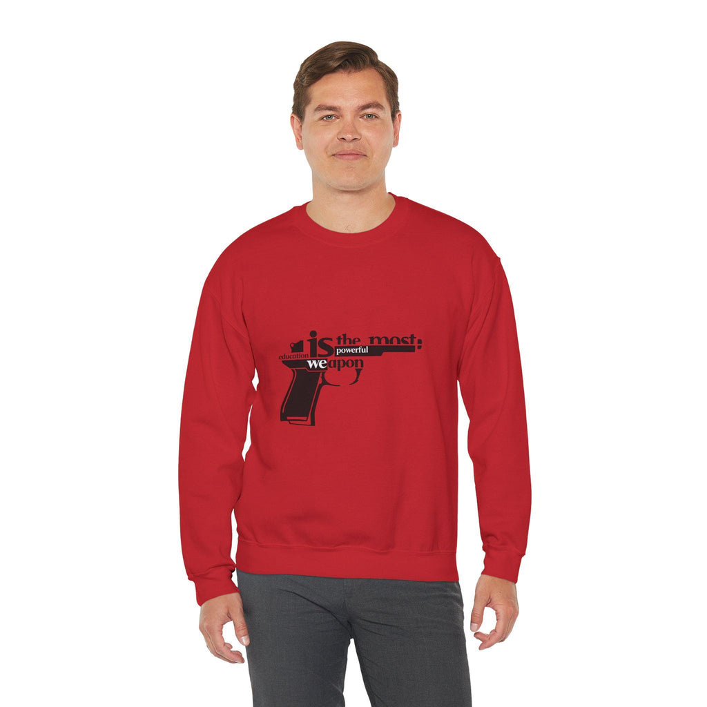 Knowledge is the Most Powerful Weapon sweatshirt | Typography pistol graphic