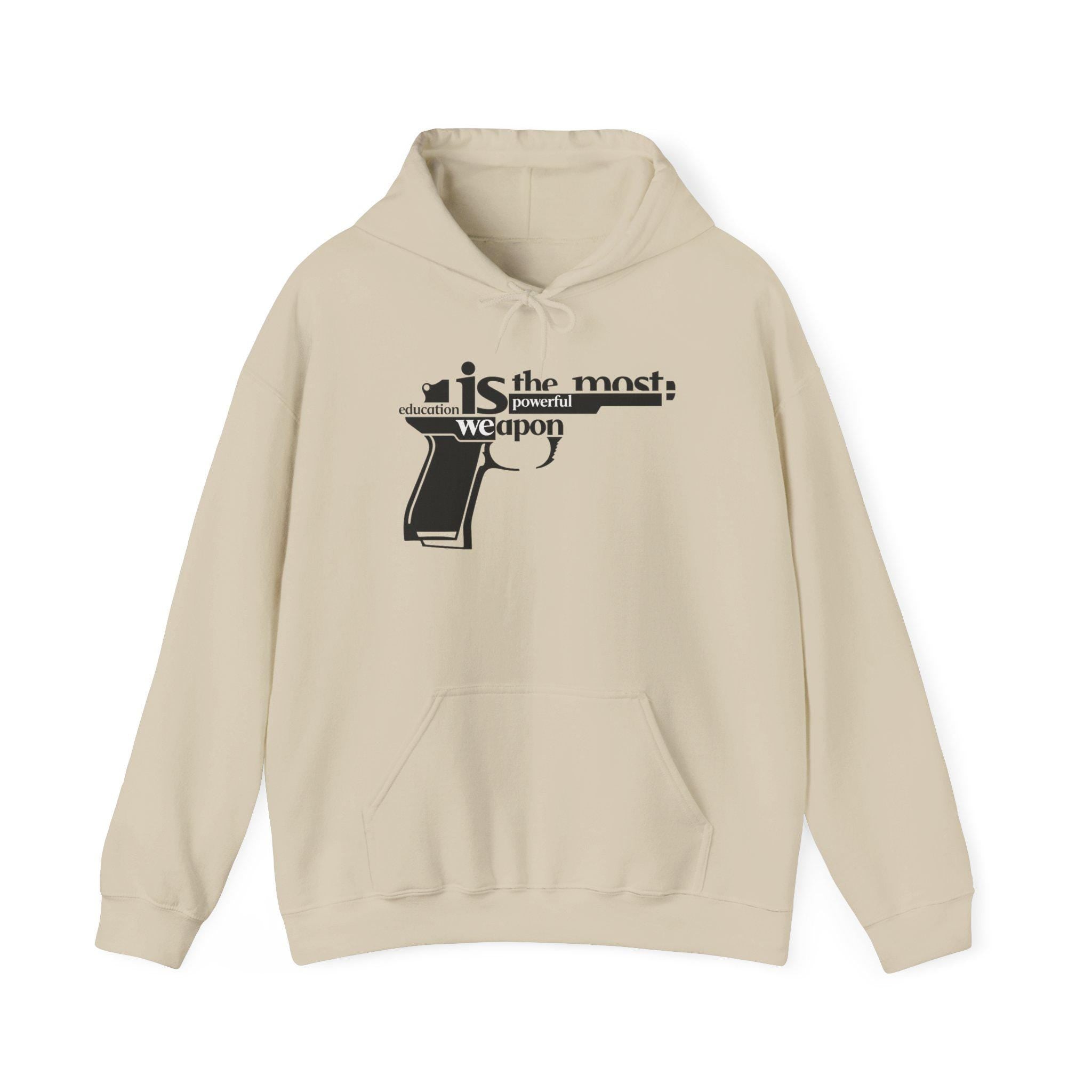 Words Are the Most Powerful Weapon Hoodie | Gun Graphic Text Design
