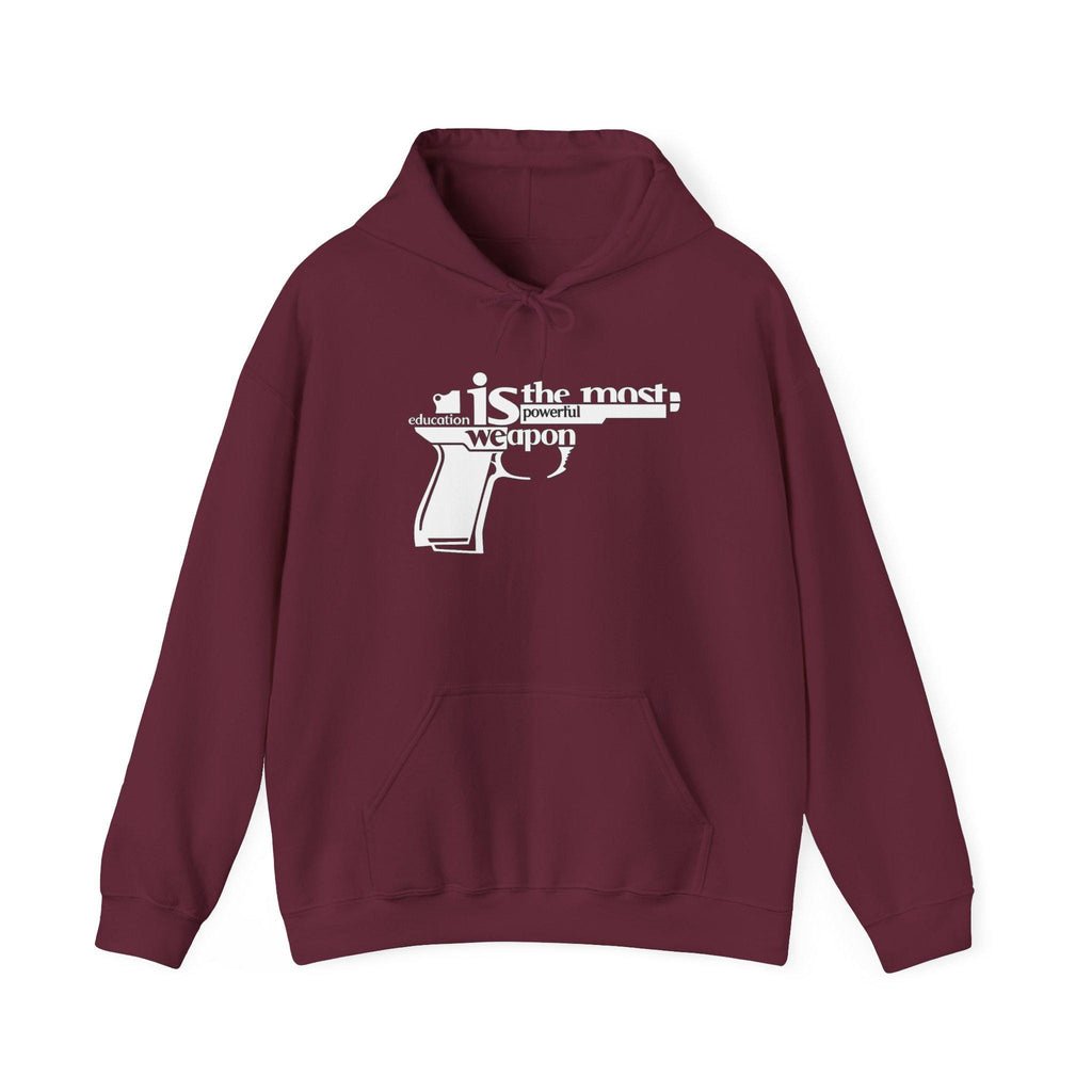Words Are the Most Powerful Weapon Hoodie | Gun Graphic Text Design