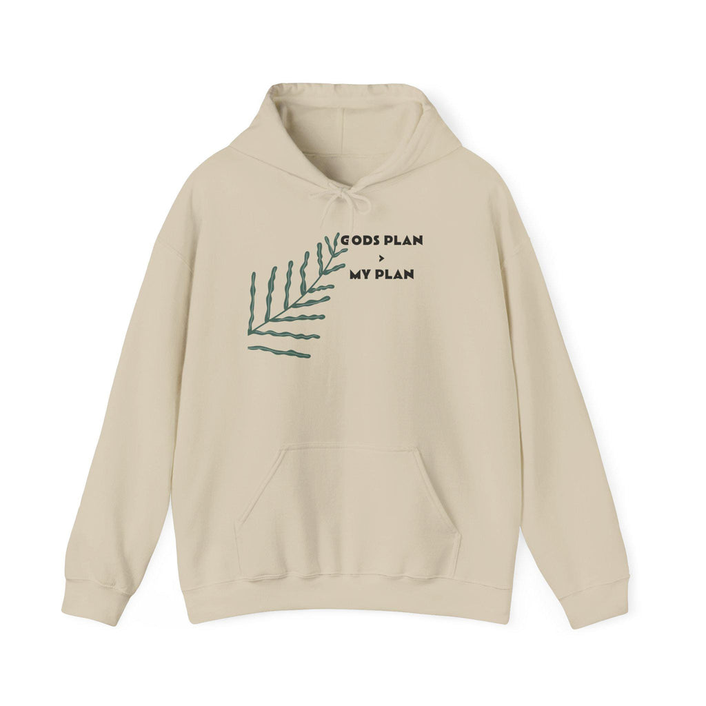 Gods Plan leaf illustration Hoodie | Minimal faith scripture sweatshirt