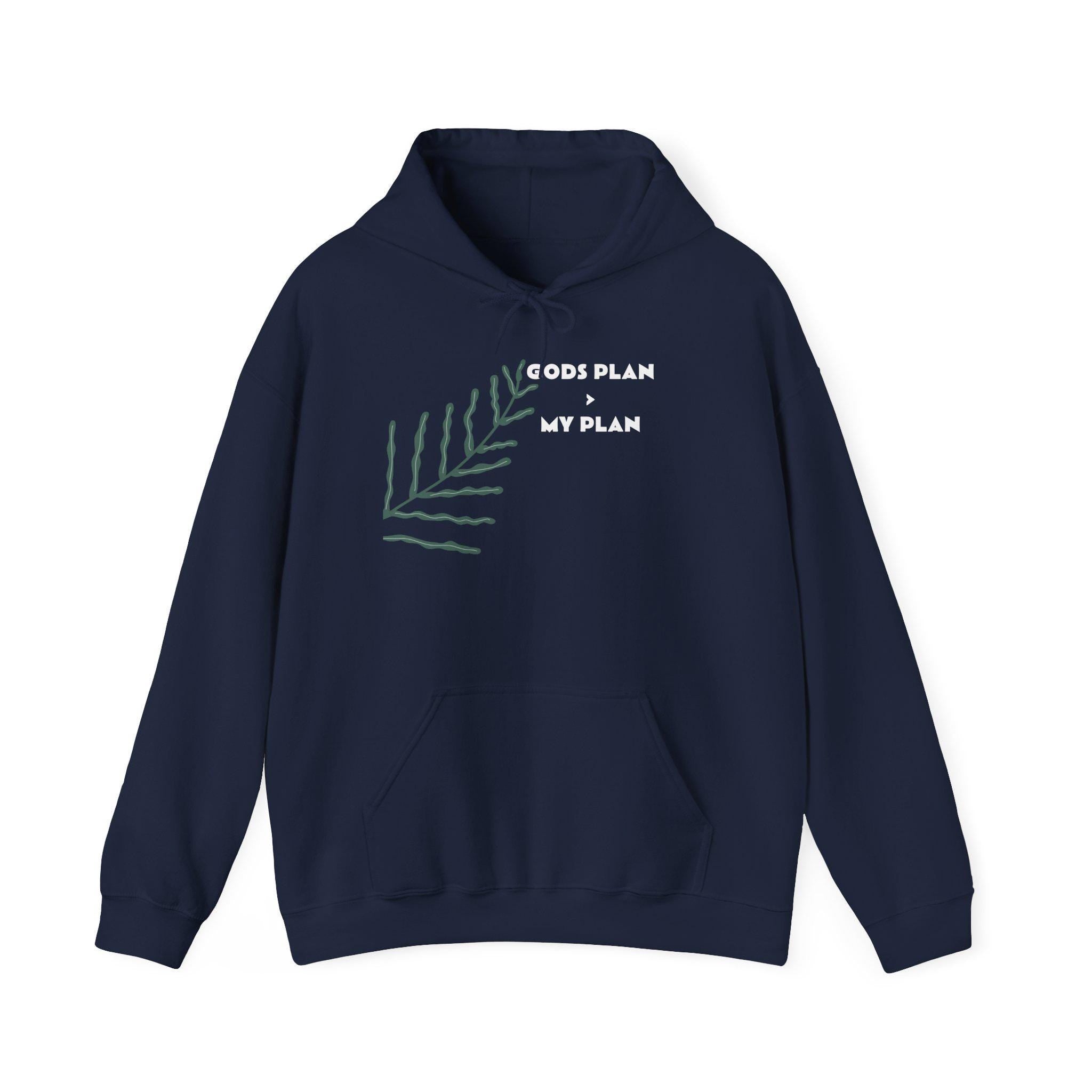 Gods Plan leaf illustration Hoodie | Minimal faith scripture sweatshirt