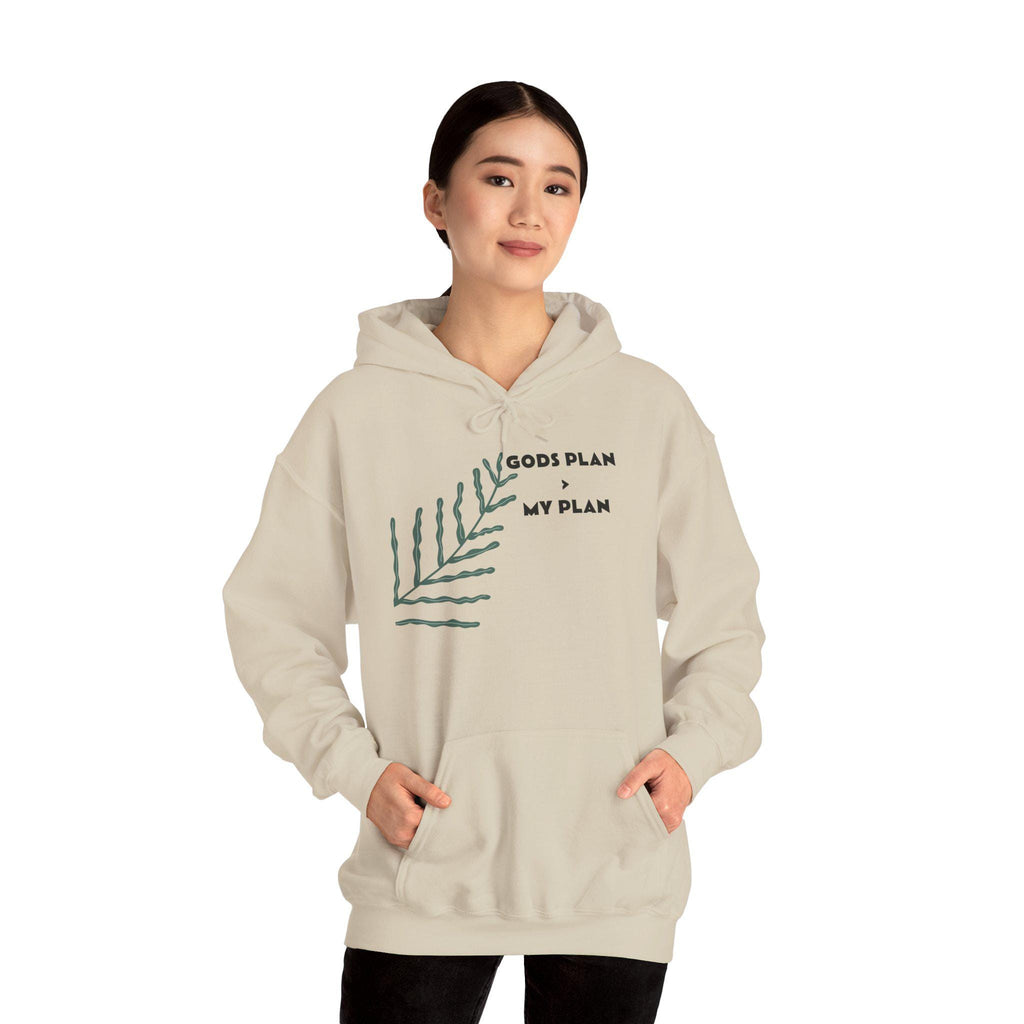 Gods Plan leaf illustration Hoodie | Minimal faith scripture sweatshirt