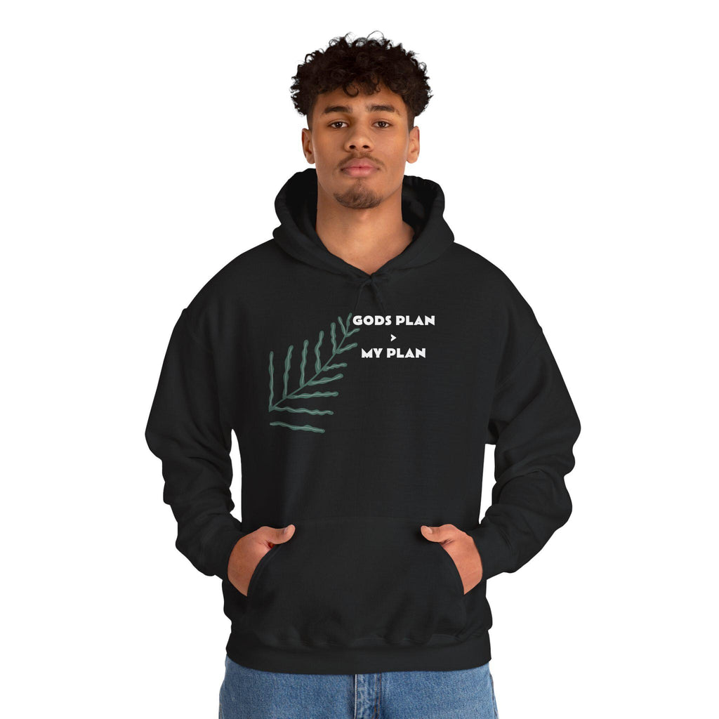 Gods Plan leaf illustration Hoodie | Minimal faith scripture sweatshirt