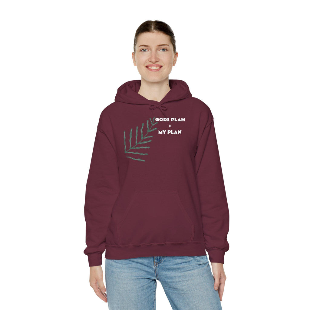 Gods Plan leaf illustration Hoodie | Minimal faith scripture sweatshirt