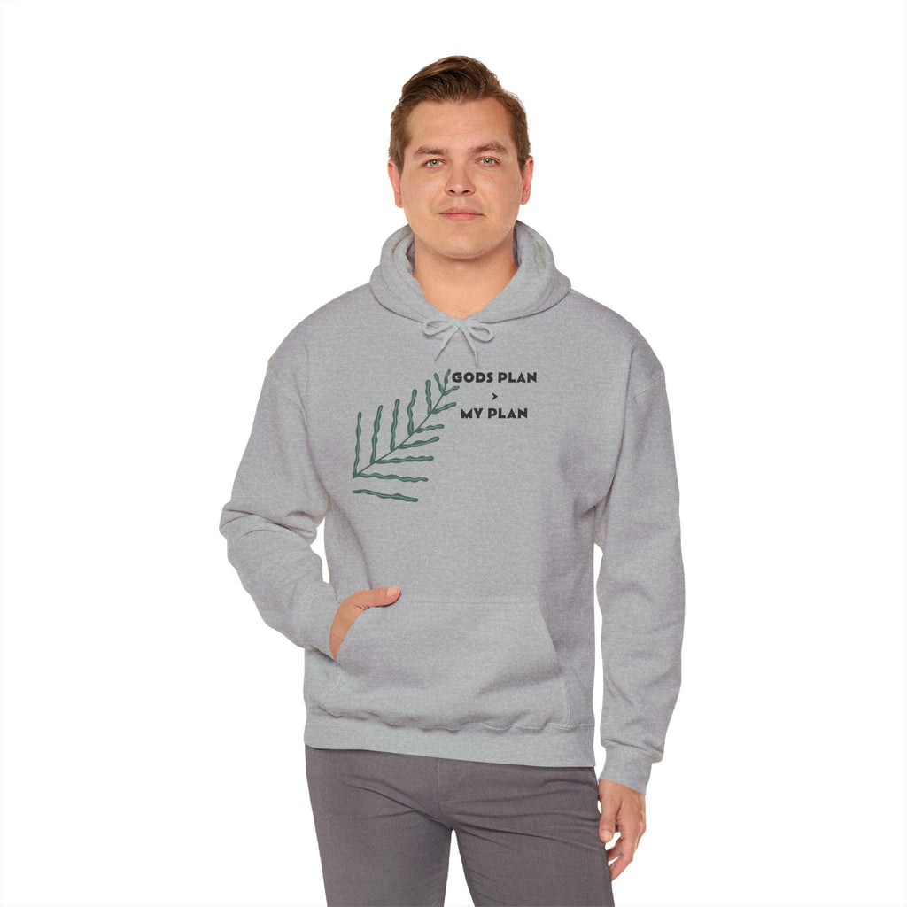 Gods Plan leaf illustration Hoodie | Minimal faith scripture sweatshirt