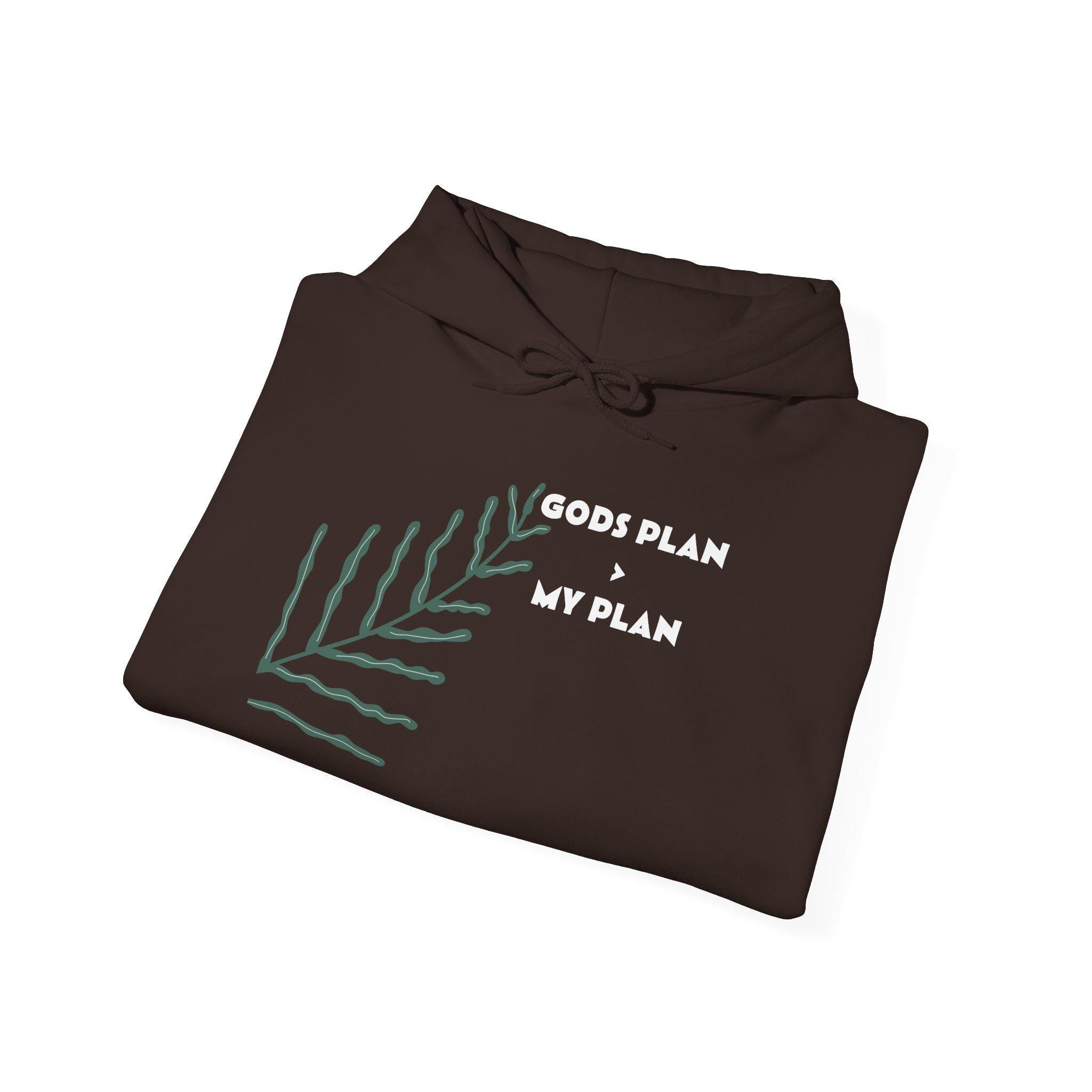Gods Plan leaf illustration Hoodie | Minimal faith scripture sweatshirt