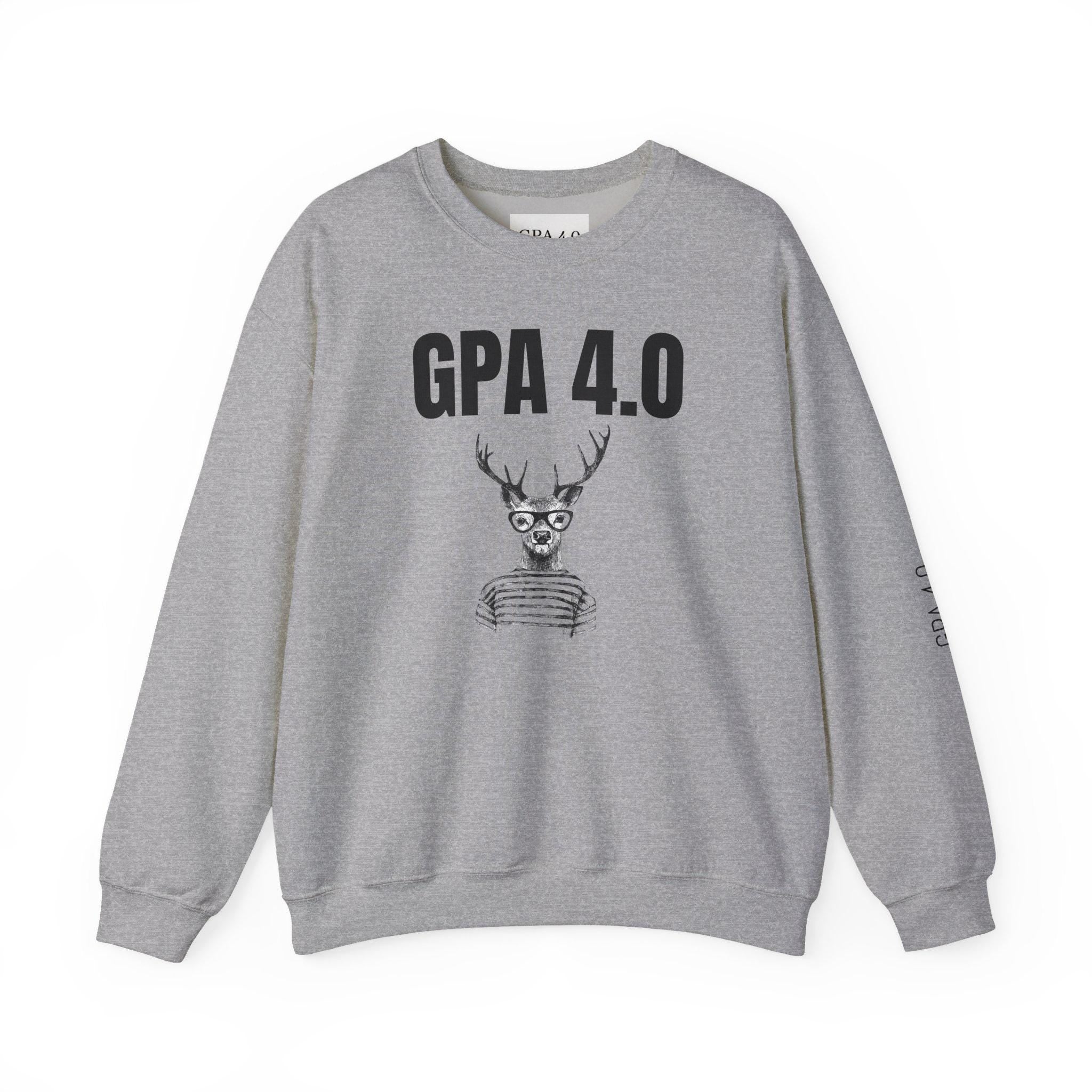 Stylish Unisex Crewneck Sweatshirt for Students, GPA 4.0 Humor Gift, Cozy College Apparel, Perfect for Graduation & Holiday Gifting