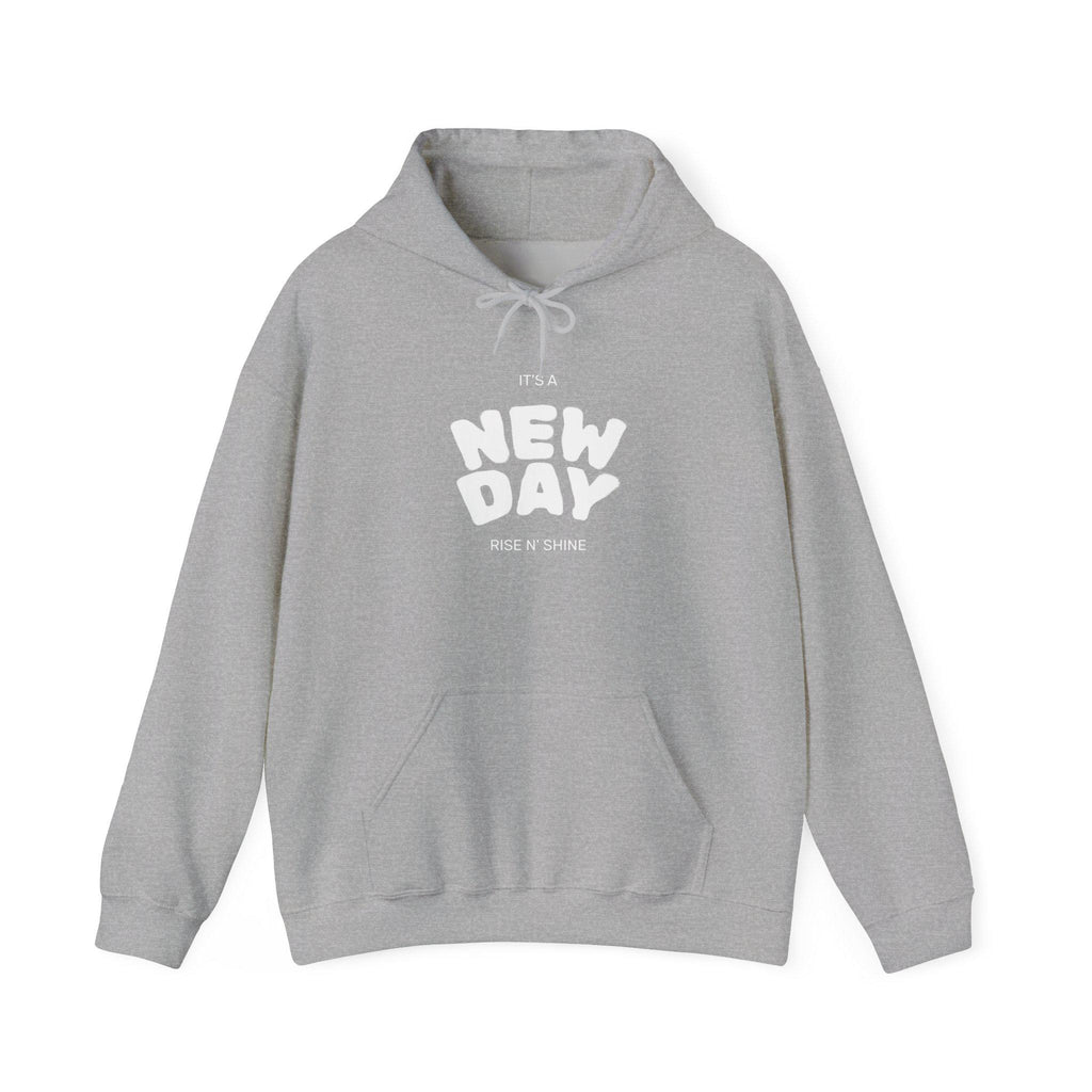 Inspirational Hoodie for Everyday Motivation, Unisex Heavy Blend Sweatshirt, Gift for Friends, Cozy Over-sized Pullover, New Day Design