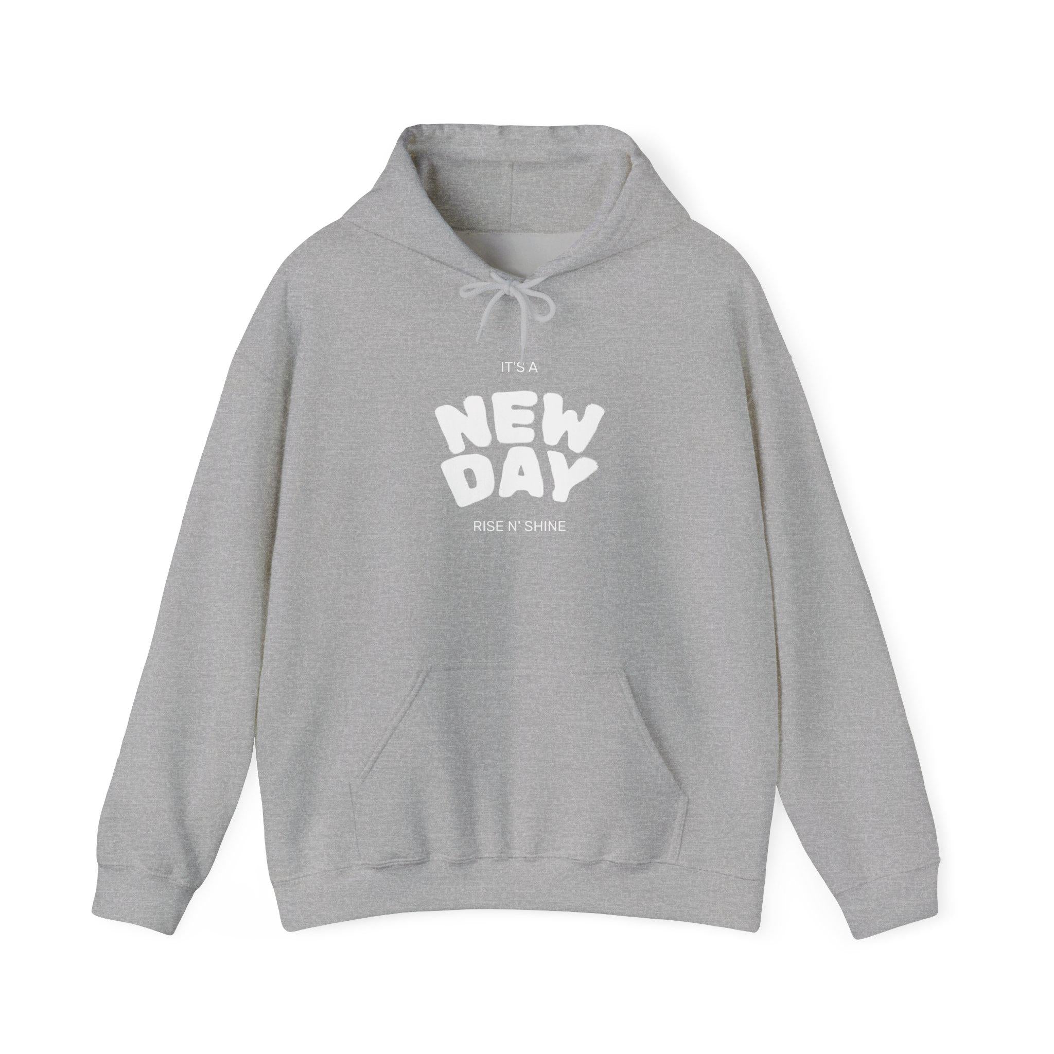 Inspirational Hoodie for Everyday Motivation, Unisex Heavy Blend Sweatshirt, Gift for Friends, Cozy Over-sized Pullover, New Day Design