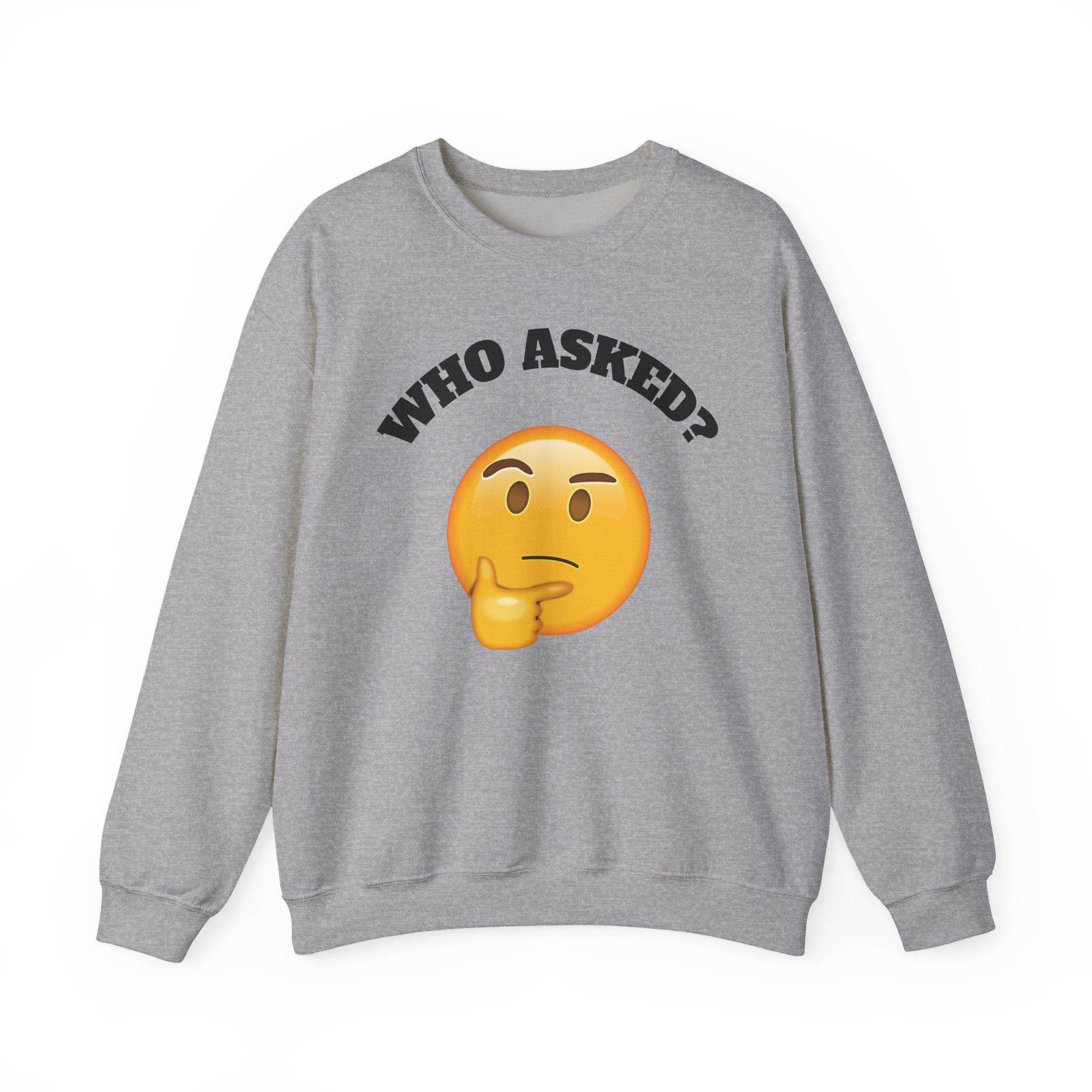 Funny Emoji Sweatshirt, Unisex Crewneck, Casual Humor Gift, Perfect for Friends, Everyday Wear, Birthday Gifts, Trendy Apparel