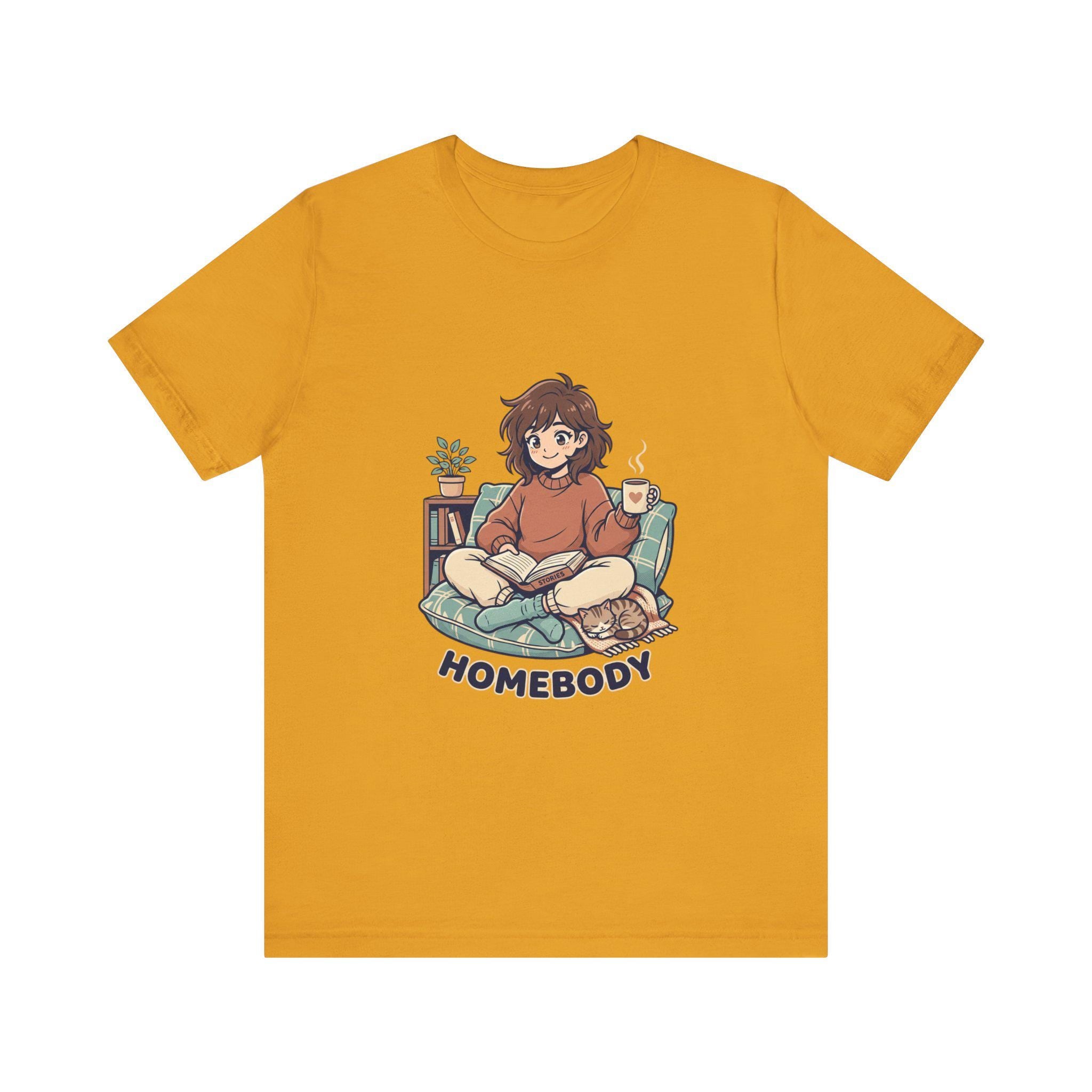 Homebody Illustration T-Shirt | Cozy Reader Graphic Tee