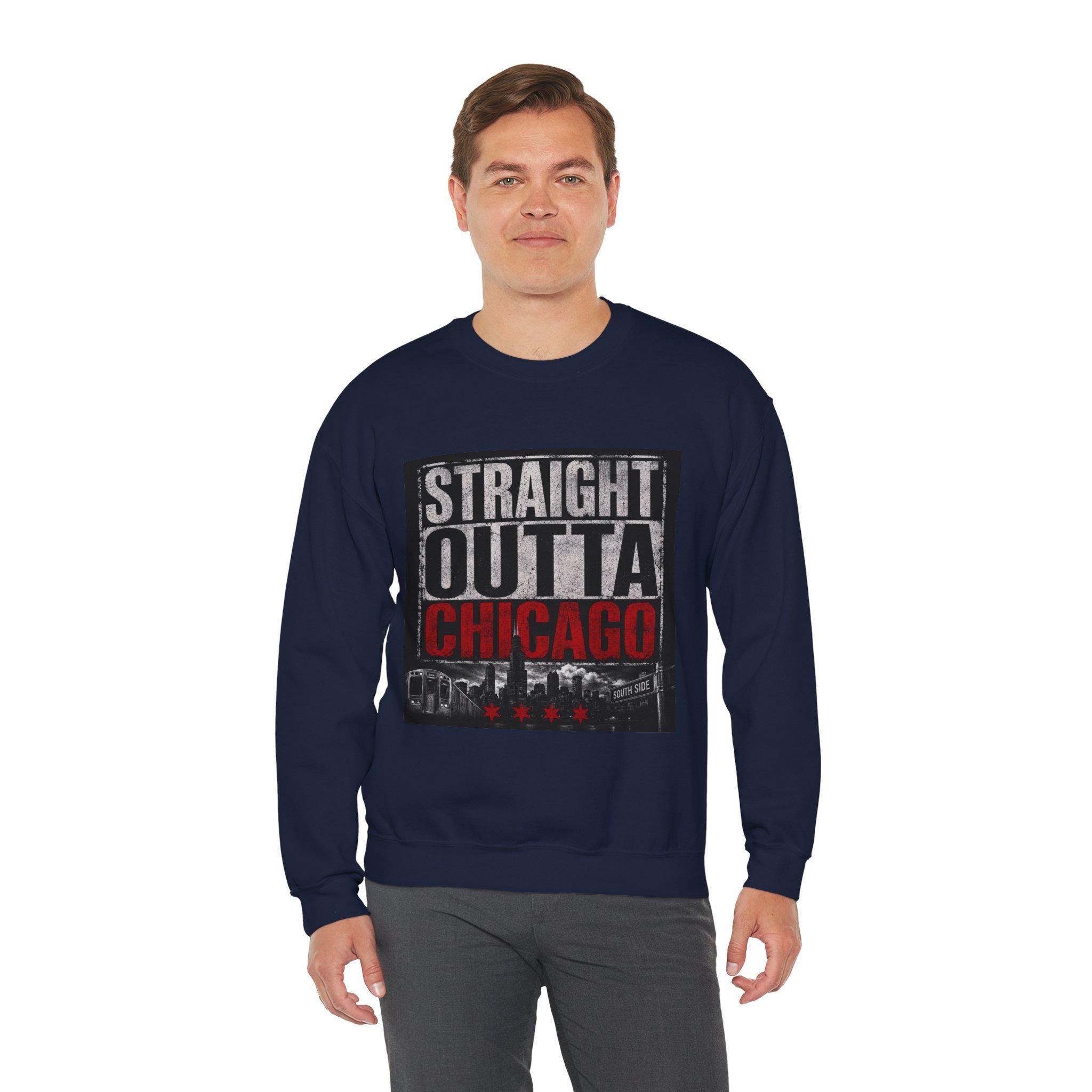 Straight Out of Chicago sweatshirt | Chicago skyline rope badge crewneck