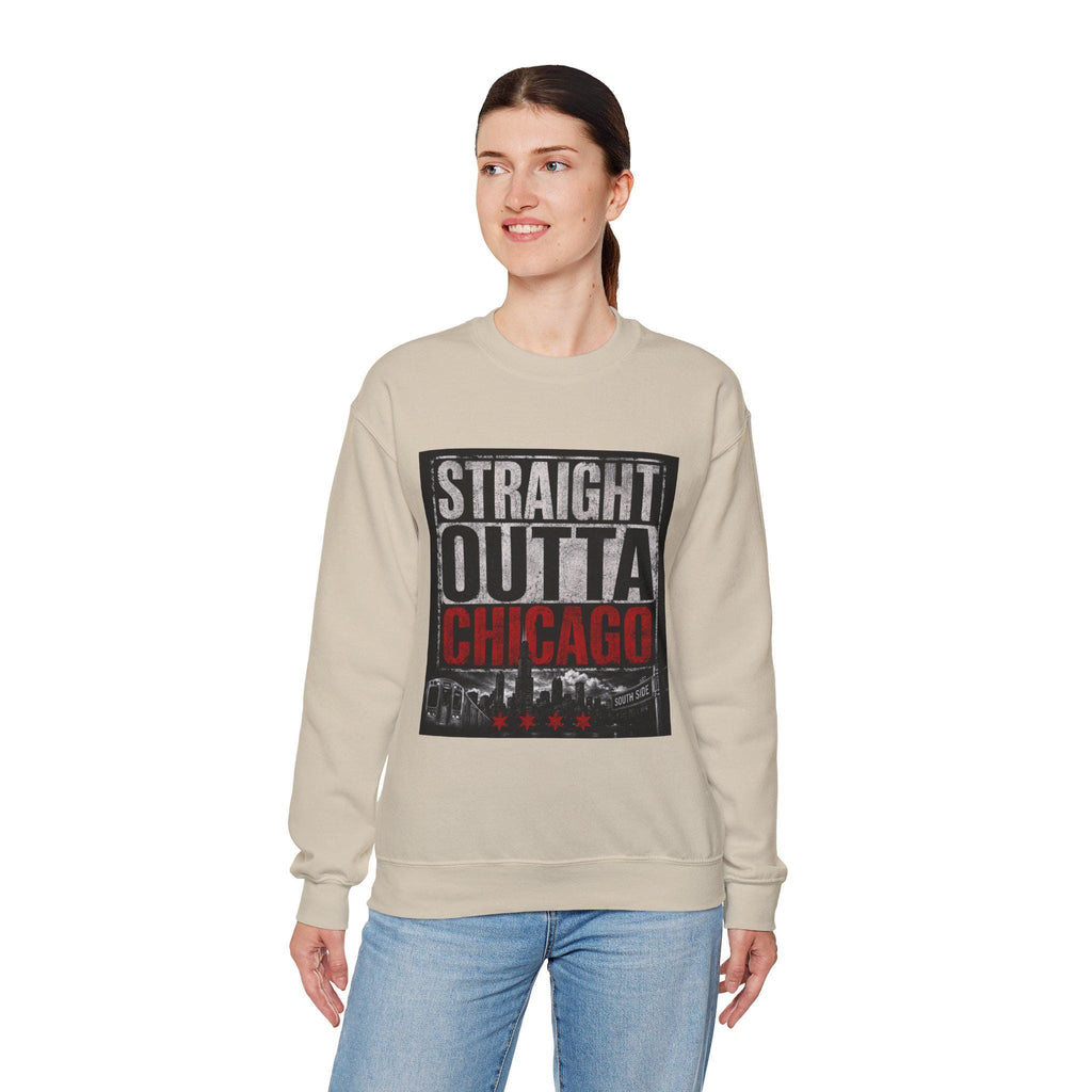 Straight Out of Chicago sweatshirt | Chicago skyline rope badge crewneck