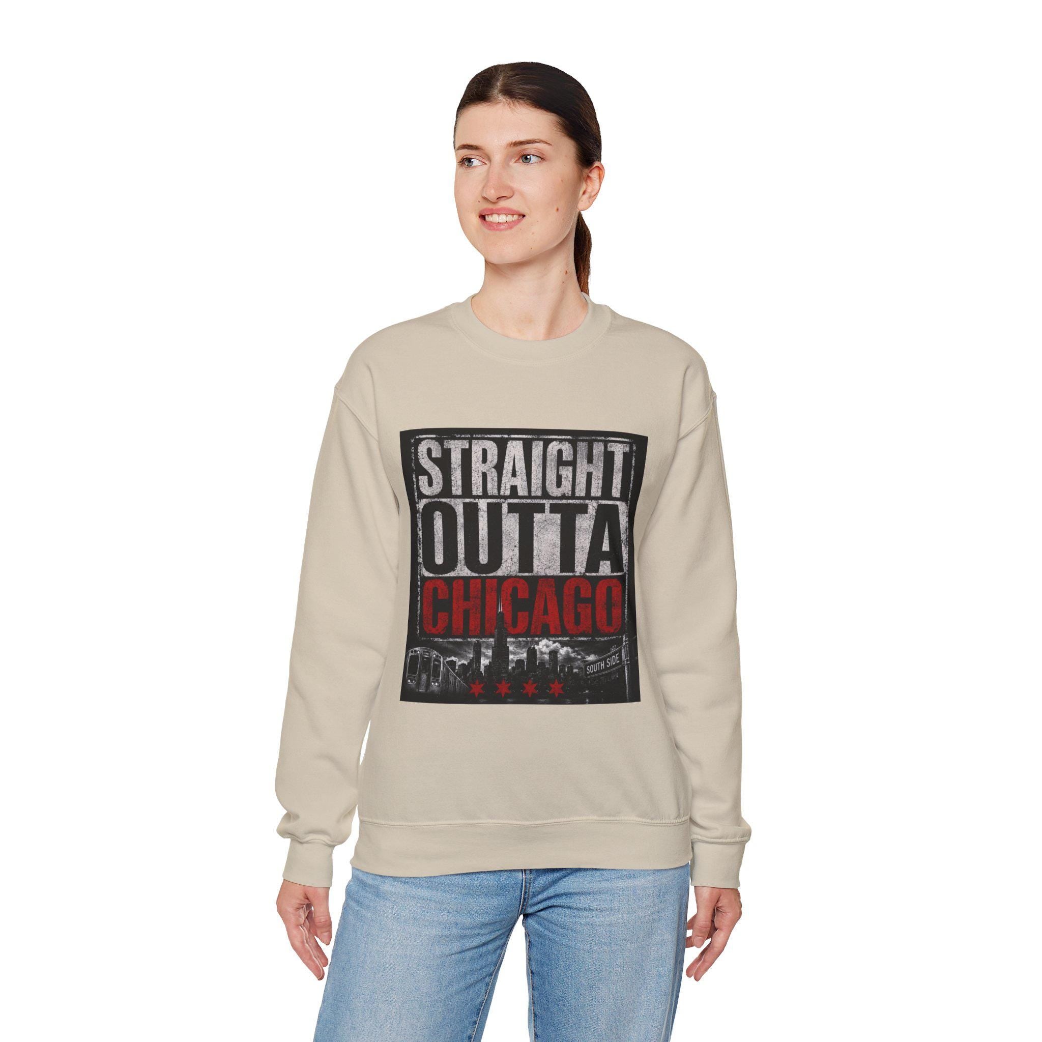 Straight Out of Chicago sweatshirt | Chicago skyline rope badge crewneck