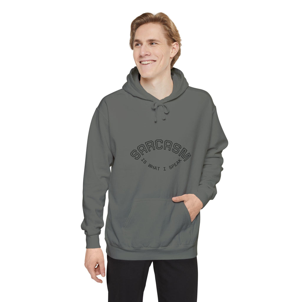 Sarcasm is What I Speak Hoodie | Minimal Script Arch Graphic