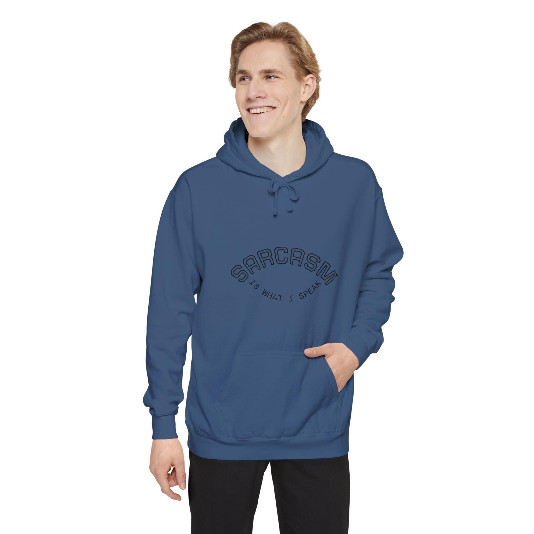 Sarcasm is What I Speak Hoodie | Minimal Script Arch Graphic