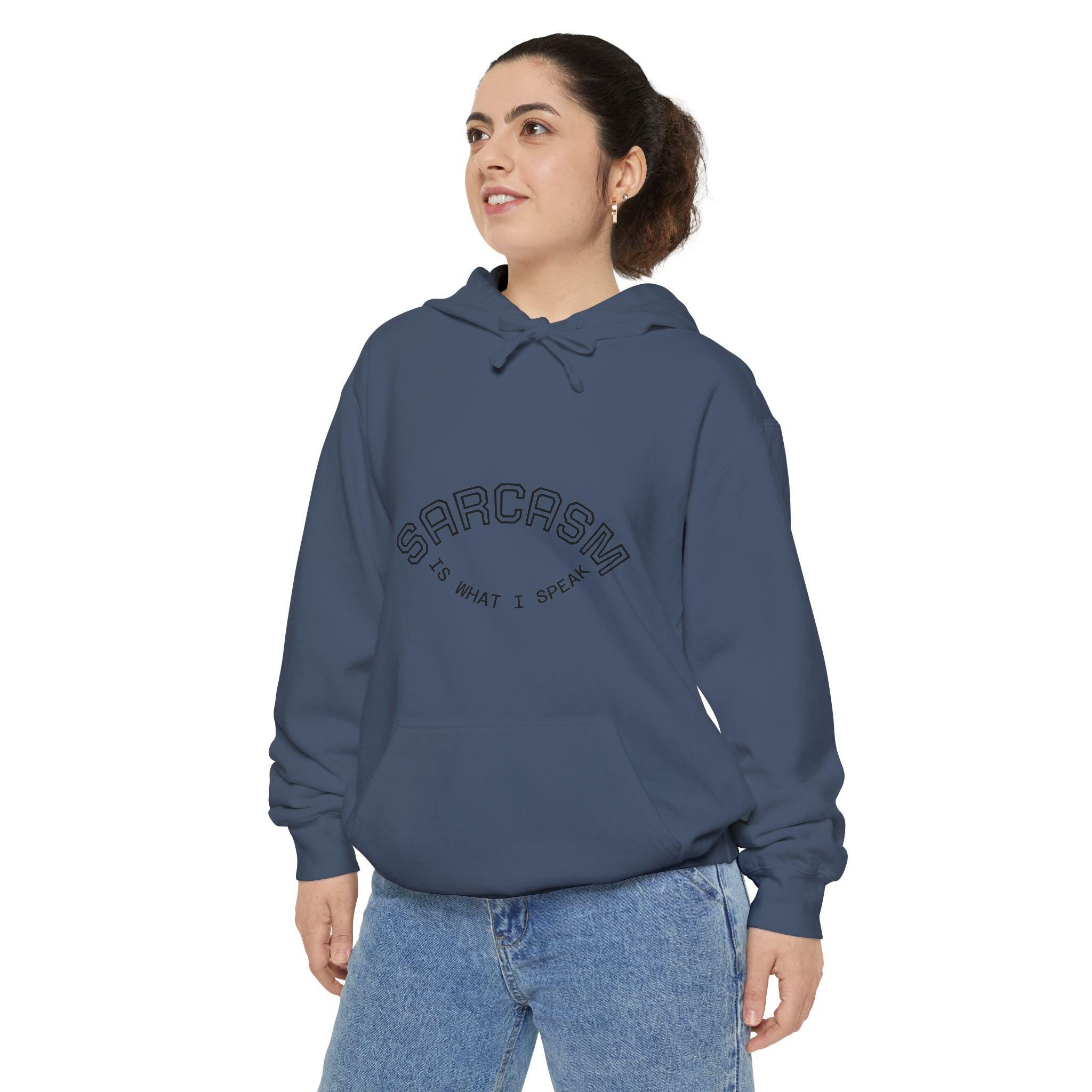 Sarcasm is What I Speak Hoodie | Minimal Script Arch Graphic
