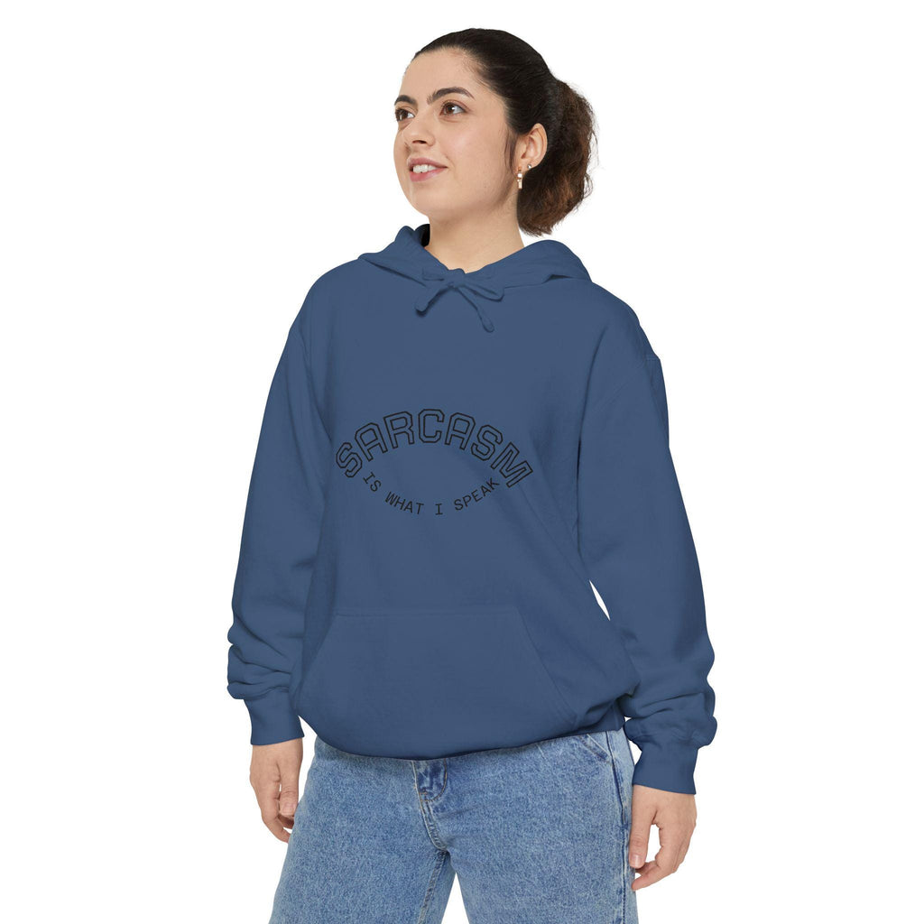 Sarcasm is What I Speak Hoodie | Minimal Script Arch Graphic