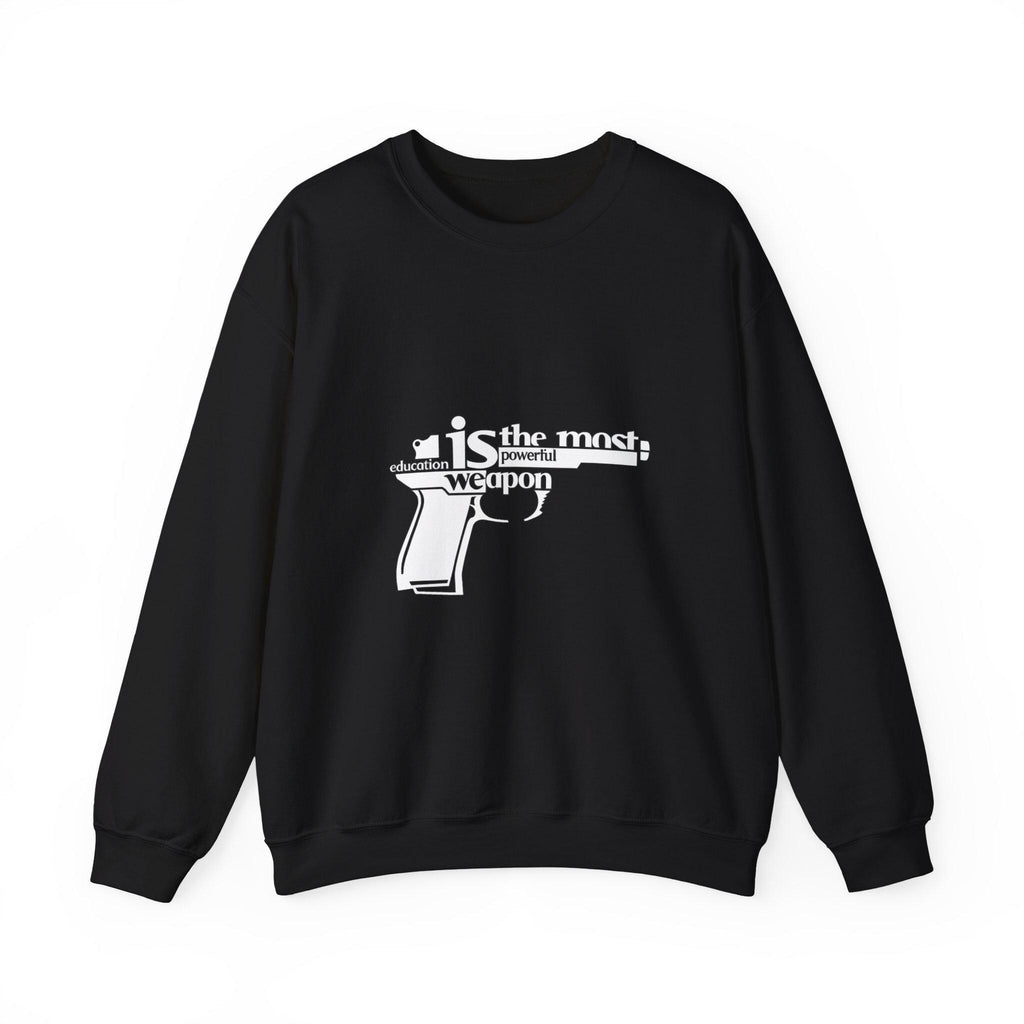 Knowledge is the Most Powerful Weapon sweatshirt | Typography pistol graphic