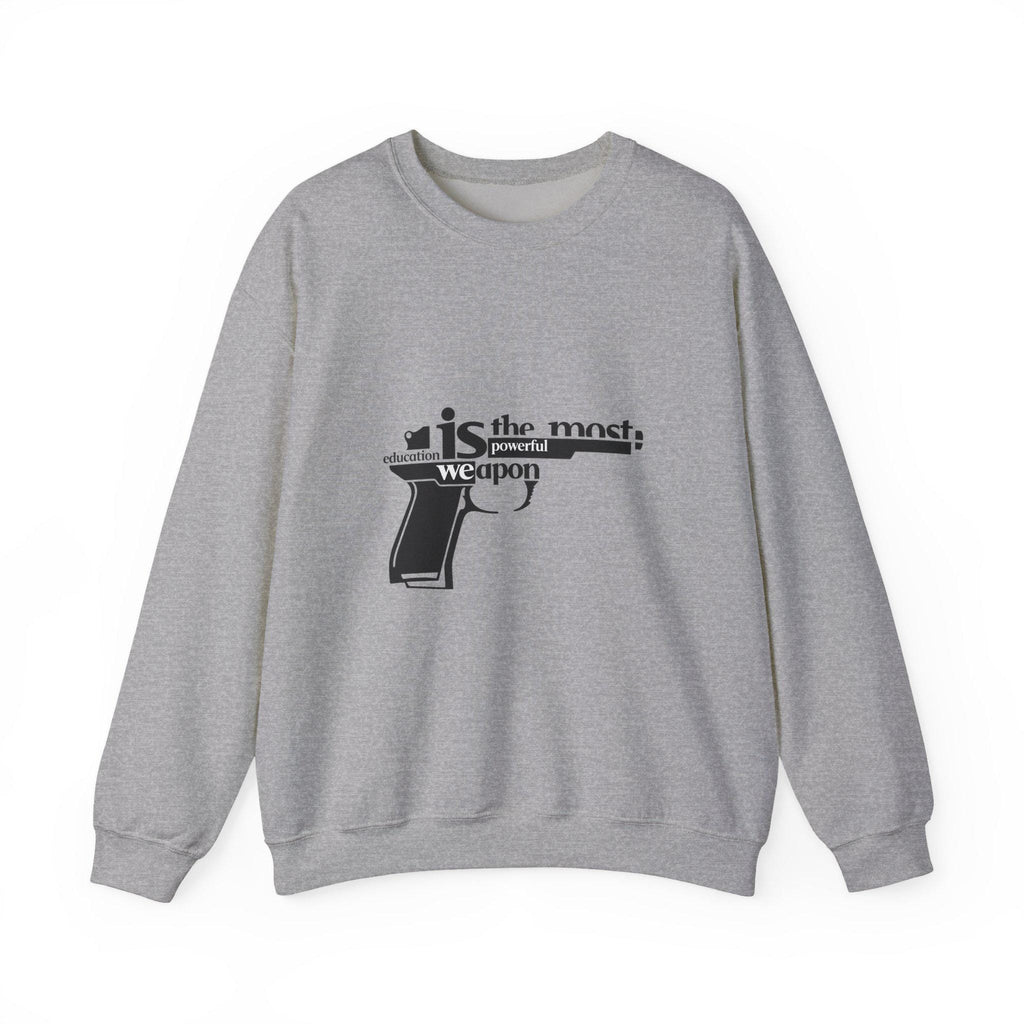 Knowledge is the Most Powerful Weapon sweatshirt | Typography pistol graphic