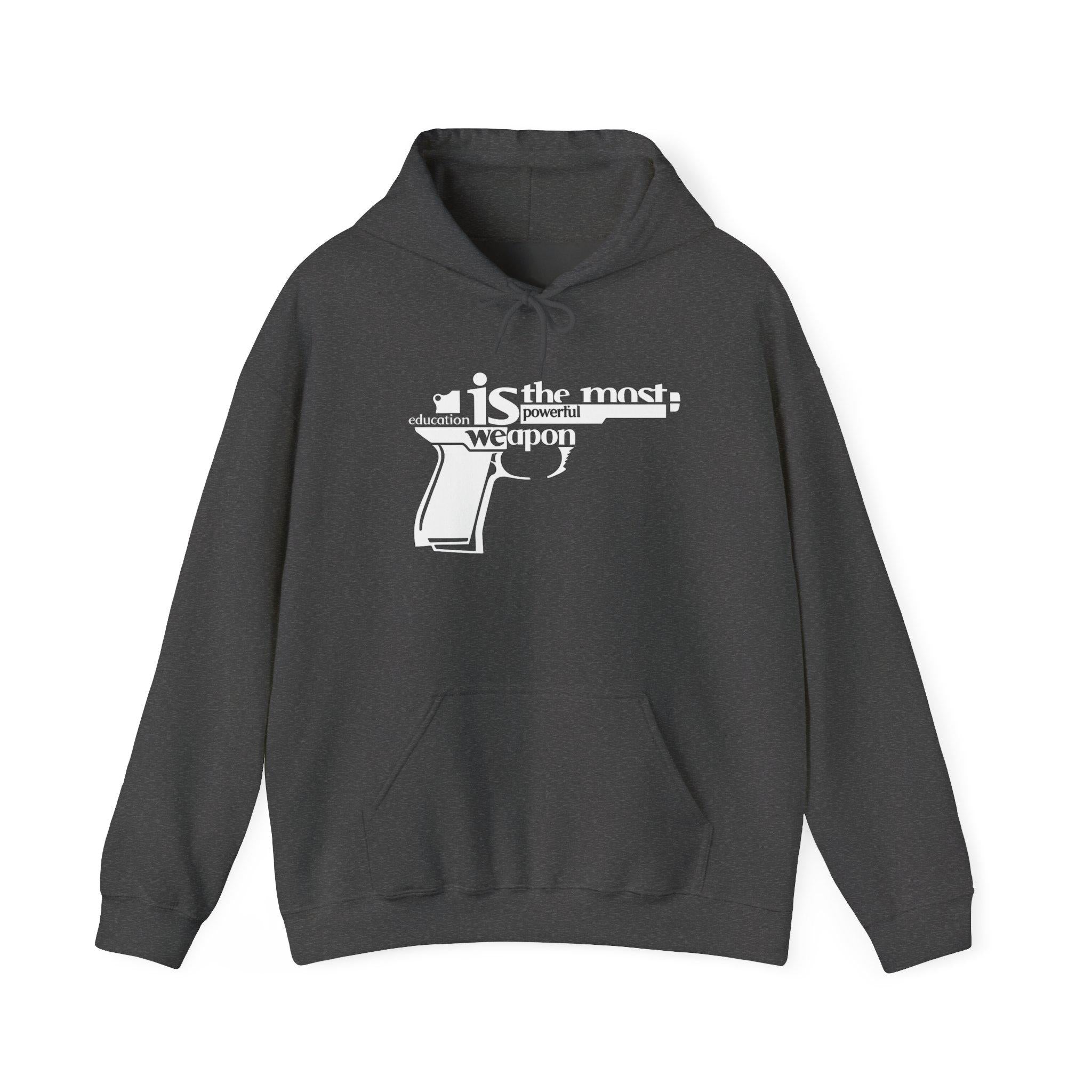 Words Are the Most Powerful Weapon Hoodie | Gun Graphic Text Design