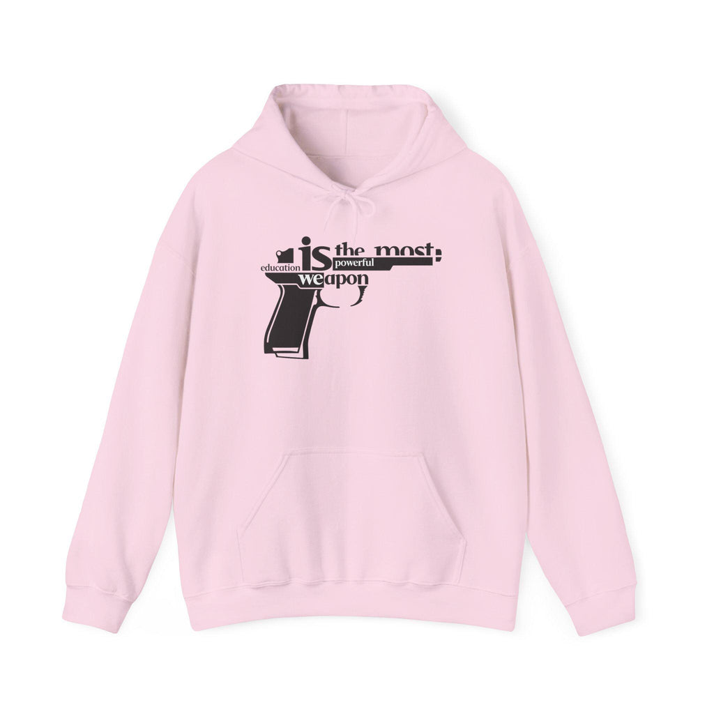 Words Are the Most Powerful Weapon Hoodie | Gun Graphic Text Design