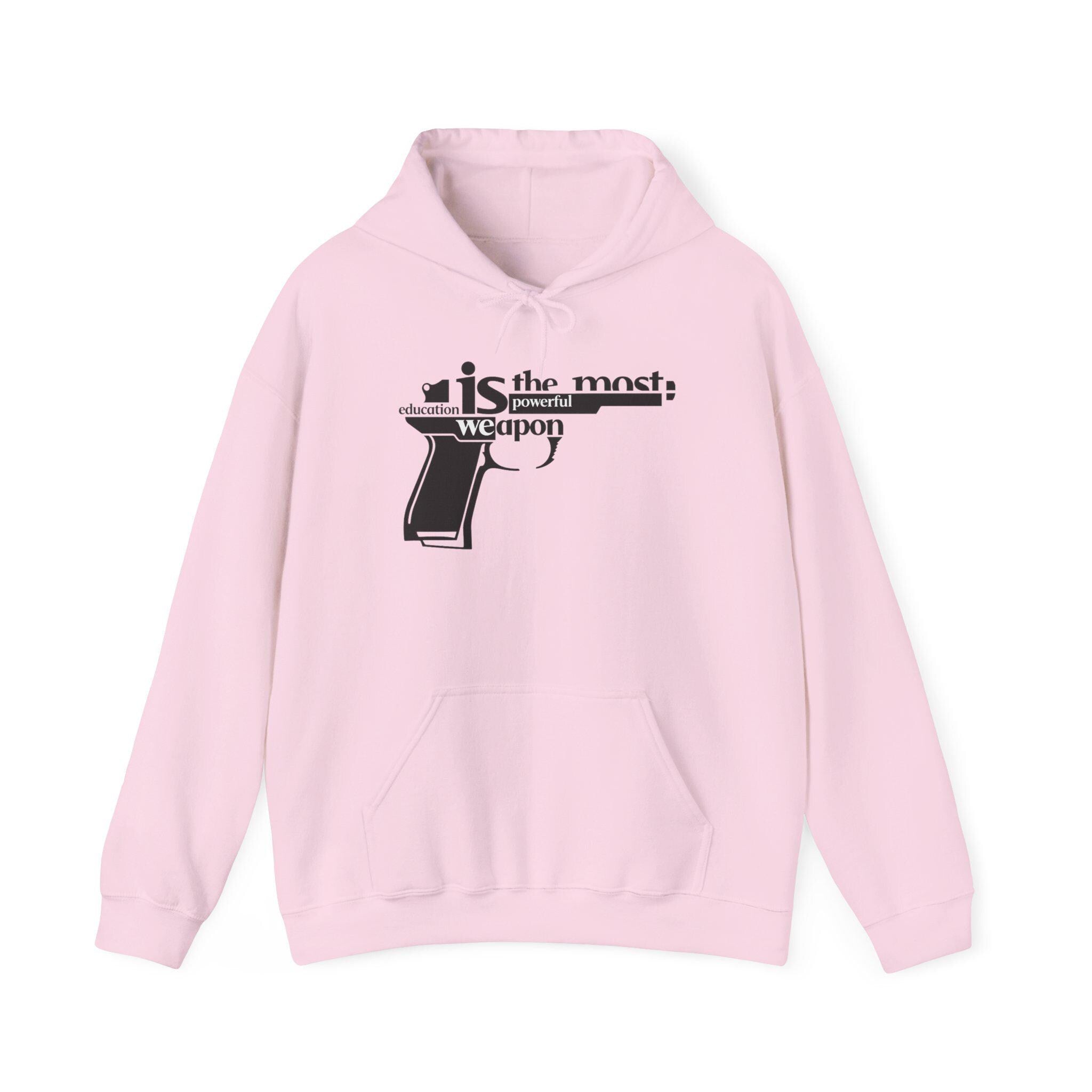 Words Are the Most Powerful Weapon Hoodie | Gun Graphic Text Design