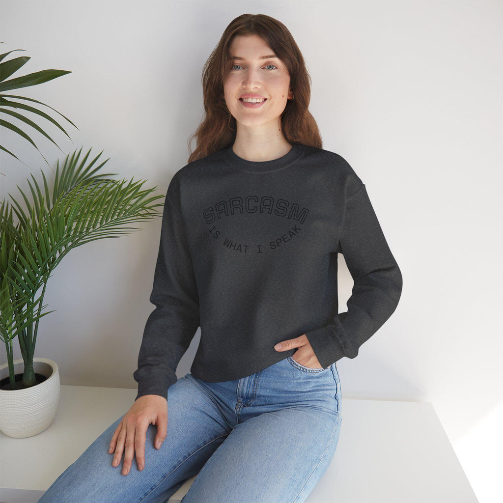 Sarcasm Is What I Speak sweatshirt | Crewneck, Minimal Line Text Design