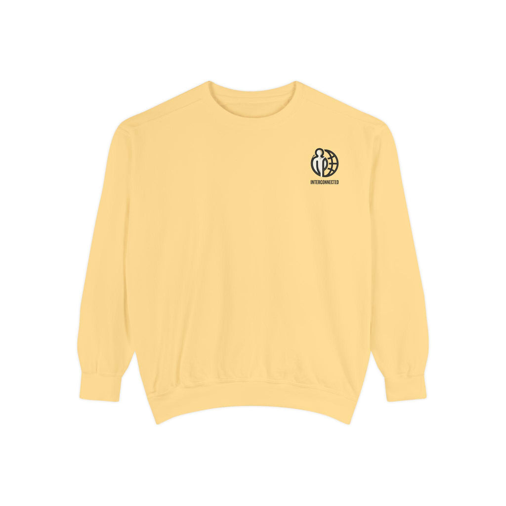 Interconnected world - Sweatshirt | Tiny Chest Logo, Minimal Earth Design