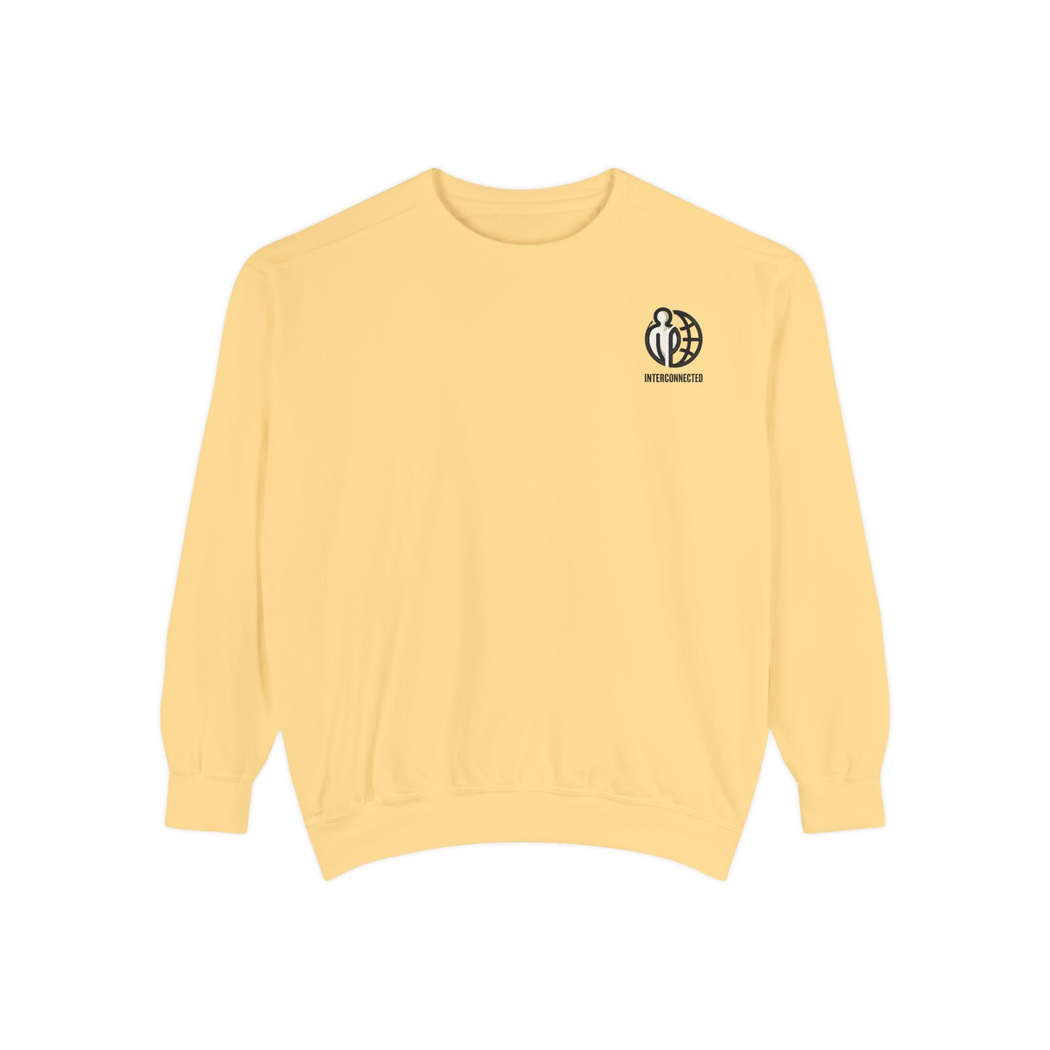 Interconnected world - Sweatshirt | Tiny Chest Logo, Minimal Earth Design