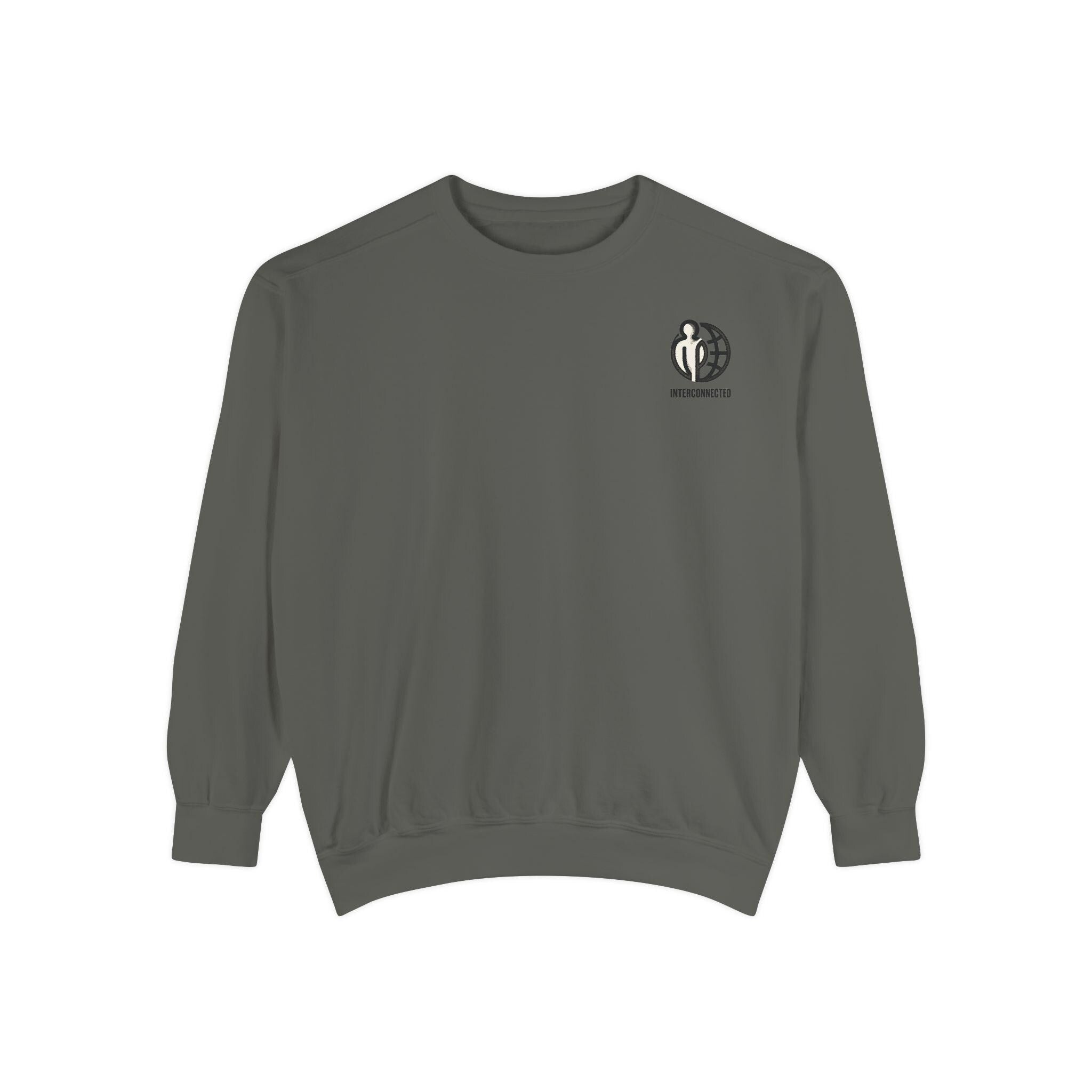 Interconnected world - Sweatshirt | Tiny Chest Logo, Minimal Earth Design