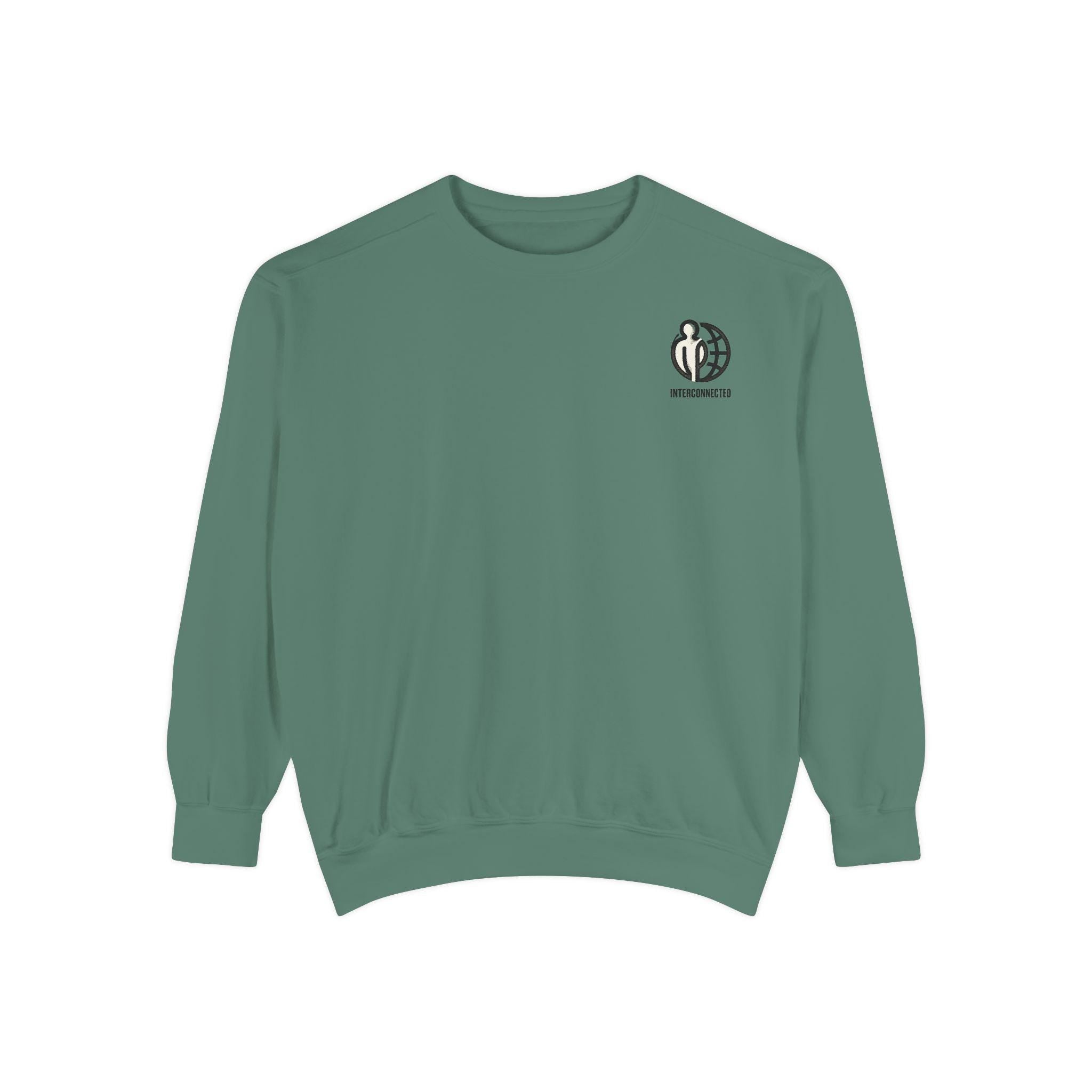 Interconnected world - Sweatshirt | Tiny Chest Logo, Minimal Earth Design