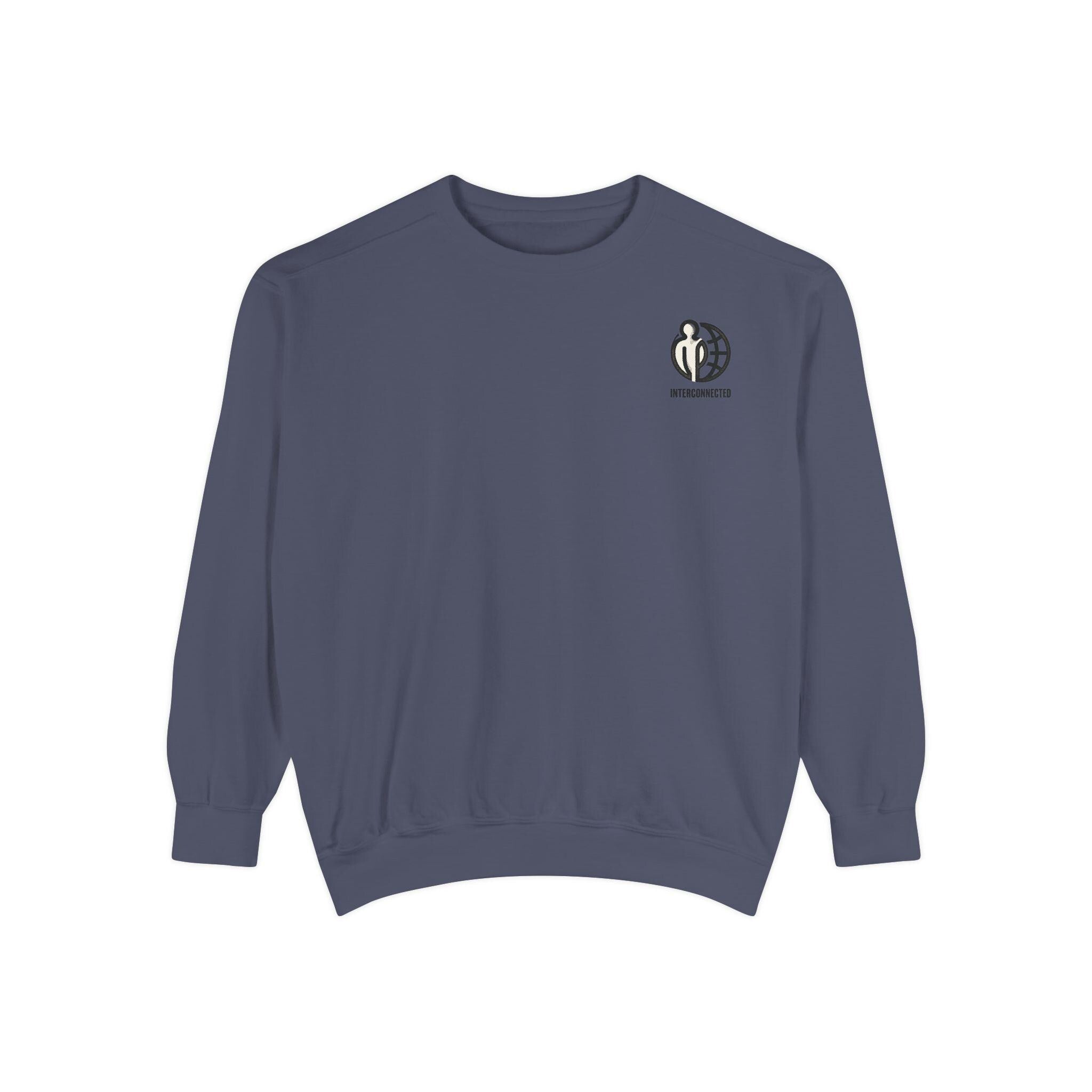 Interconnected world - Sweatshirt | Tiny Chest Logo, Minimal Earth Design